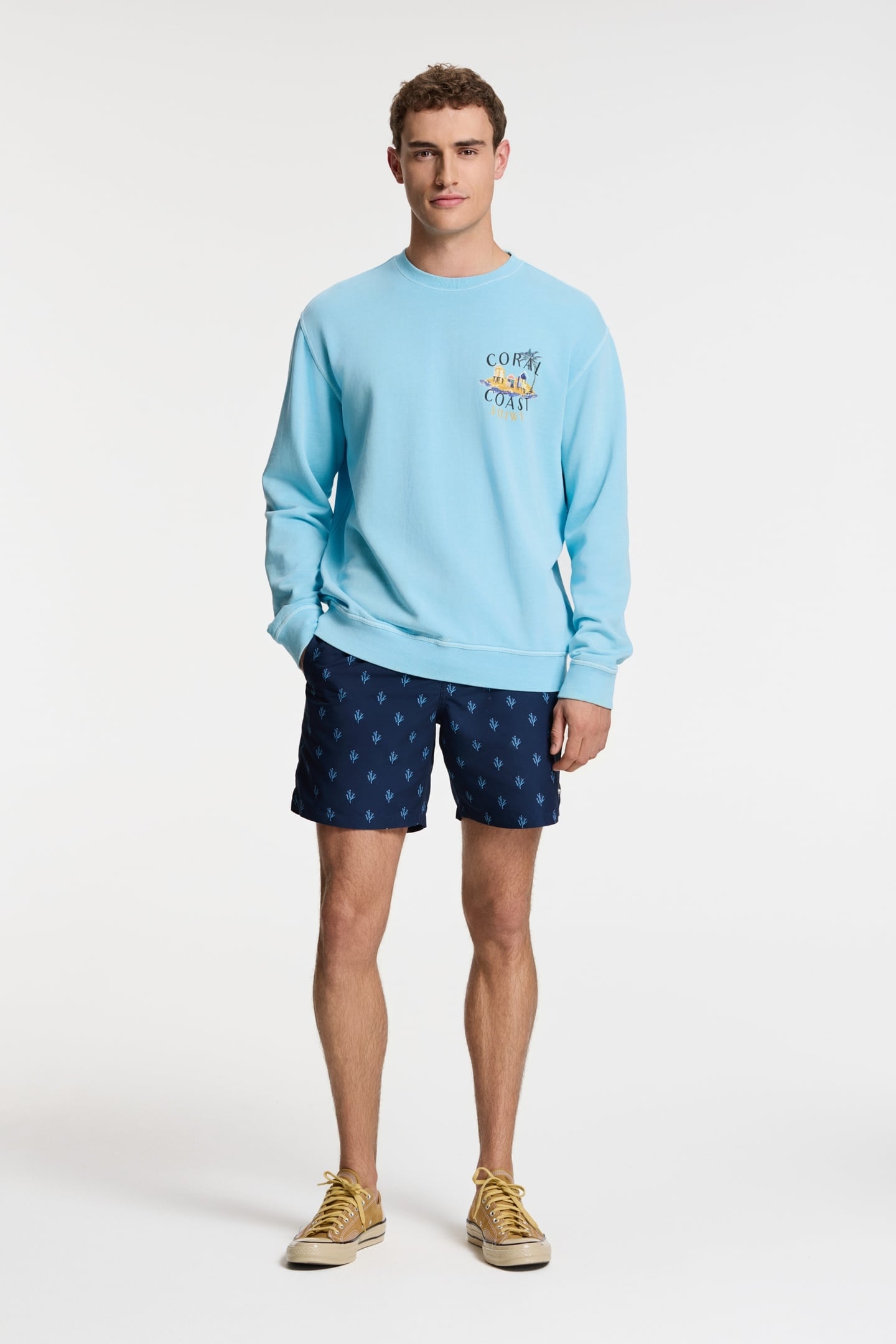 KYLE RELAXED FIT SWEAT SKETCHED ISLAND BLUE SKY 1
