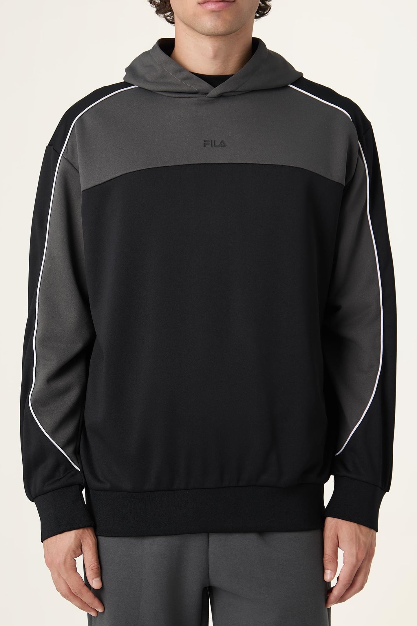 RIVOLI LOOSE BLOCKED HOODIE BLACK-DARK SHADOW 1