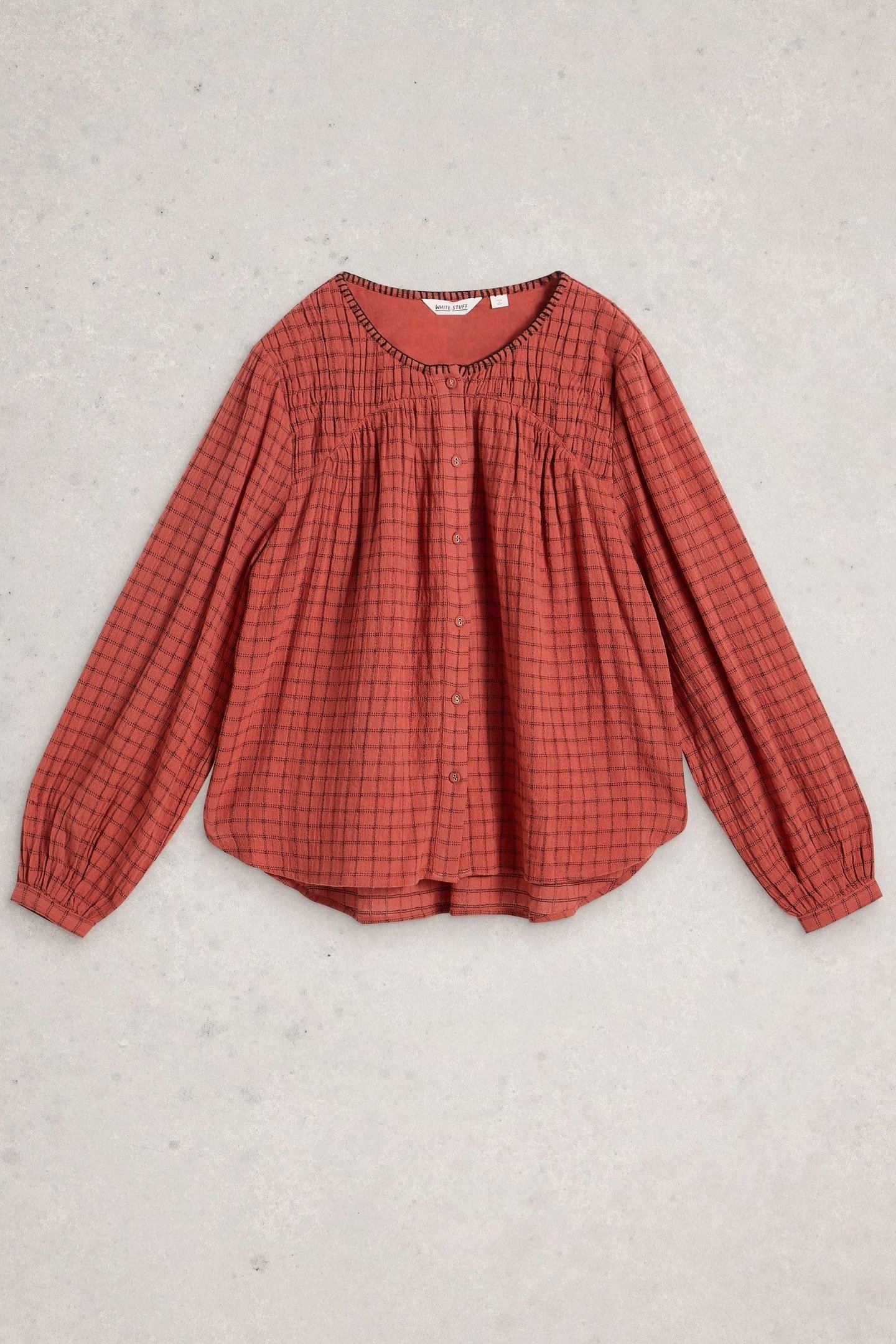 TASHA CHECK TOP MID RED 2