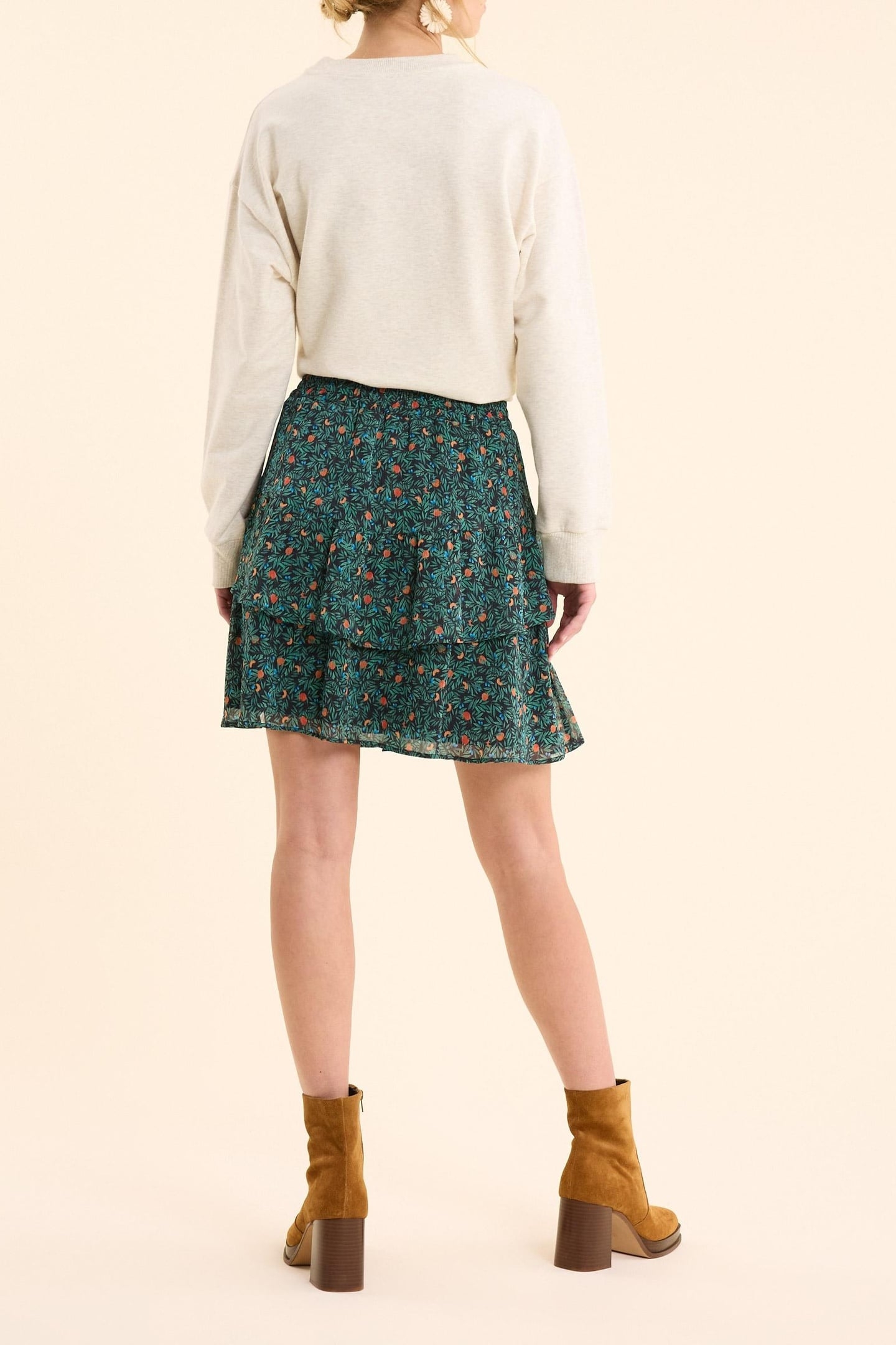 GREEN SHORT SKIRT WITH SUMMER FRUIT PRINT GREEN 4