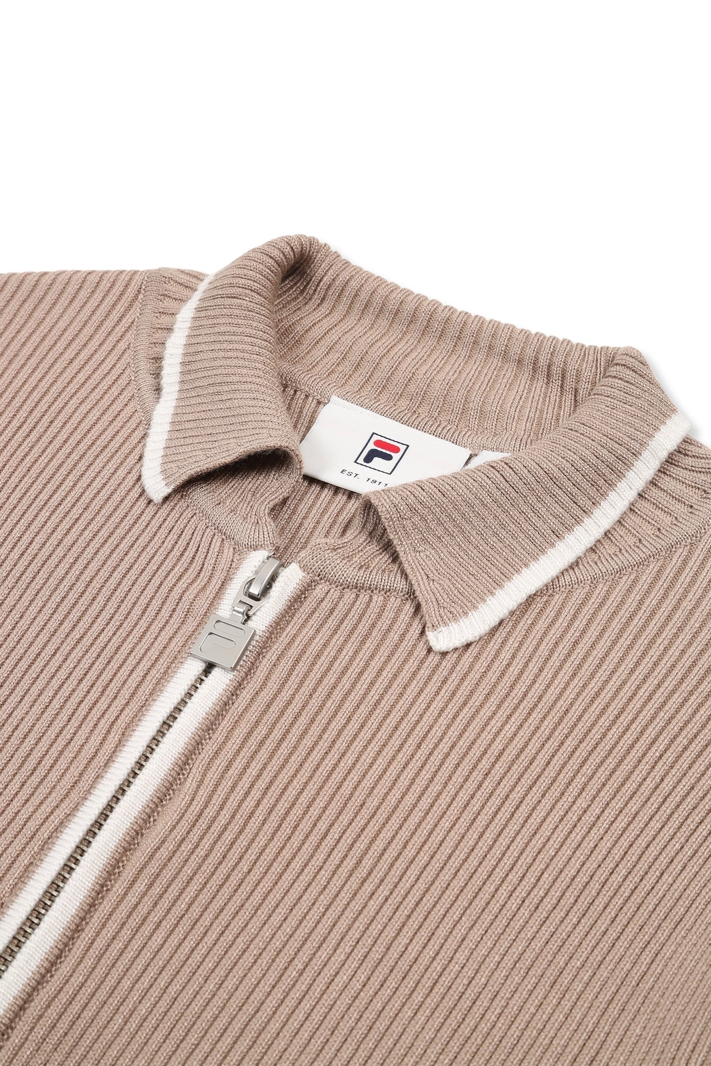 SIMONTE SLIM FULL-ZIP KNIT CARDIGAN TAUPE GRAY 7