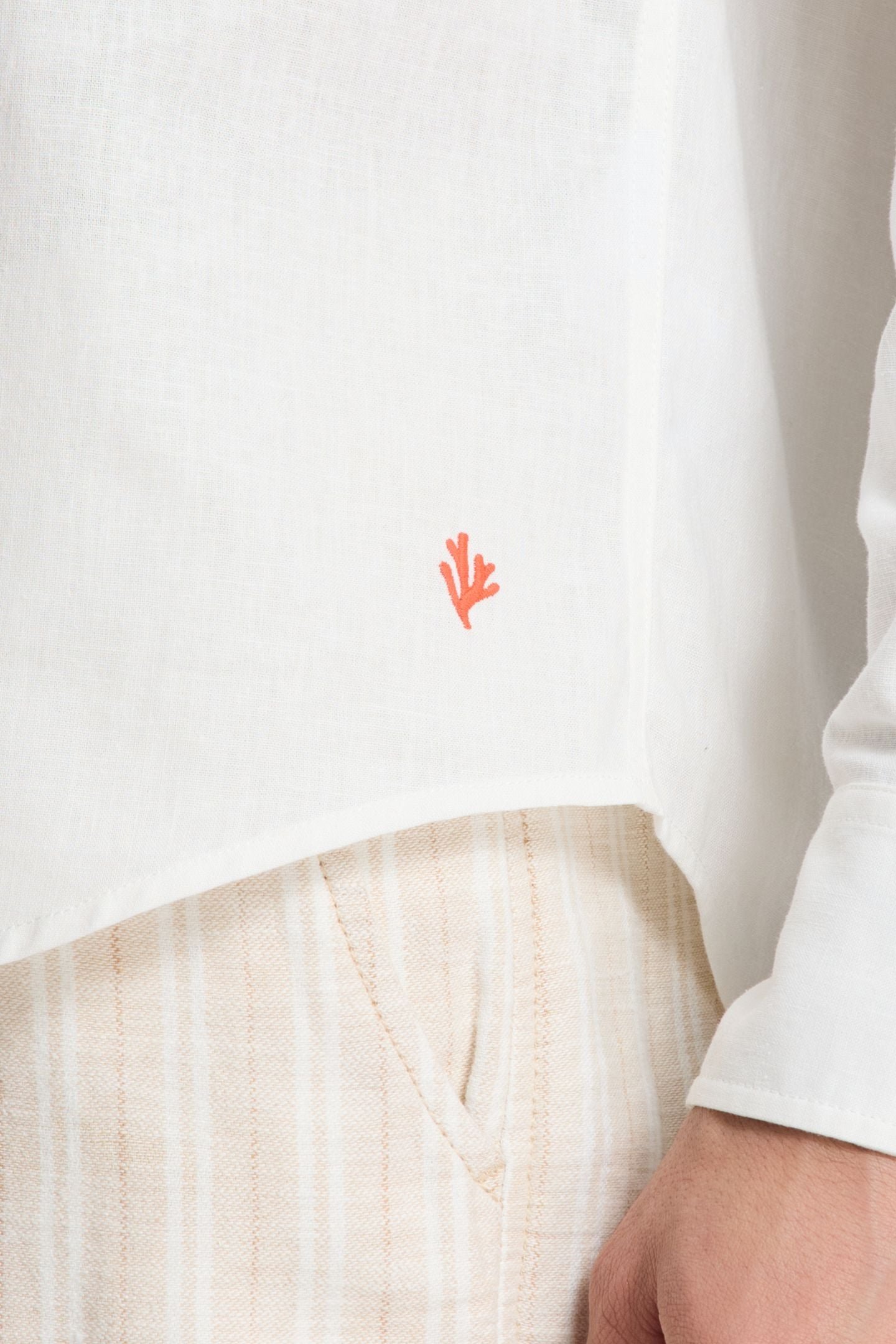 RICK LINEN LONG SLEEVE SHIRT SOLID WHITE 7