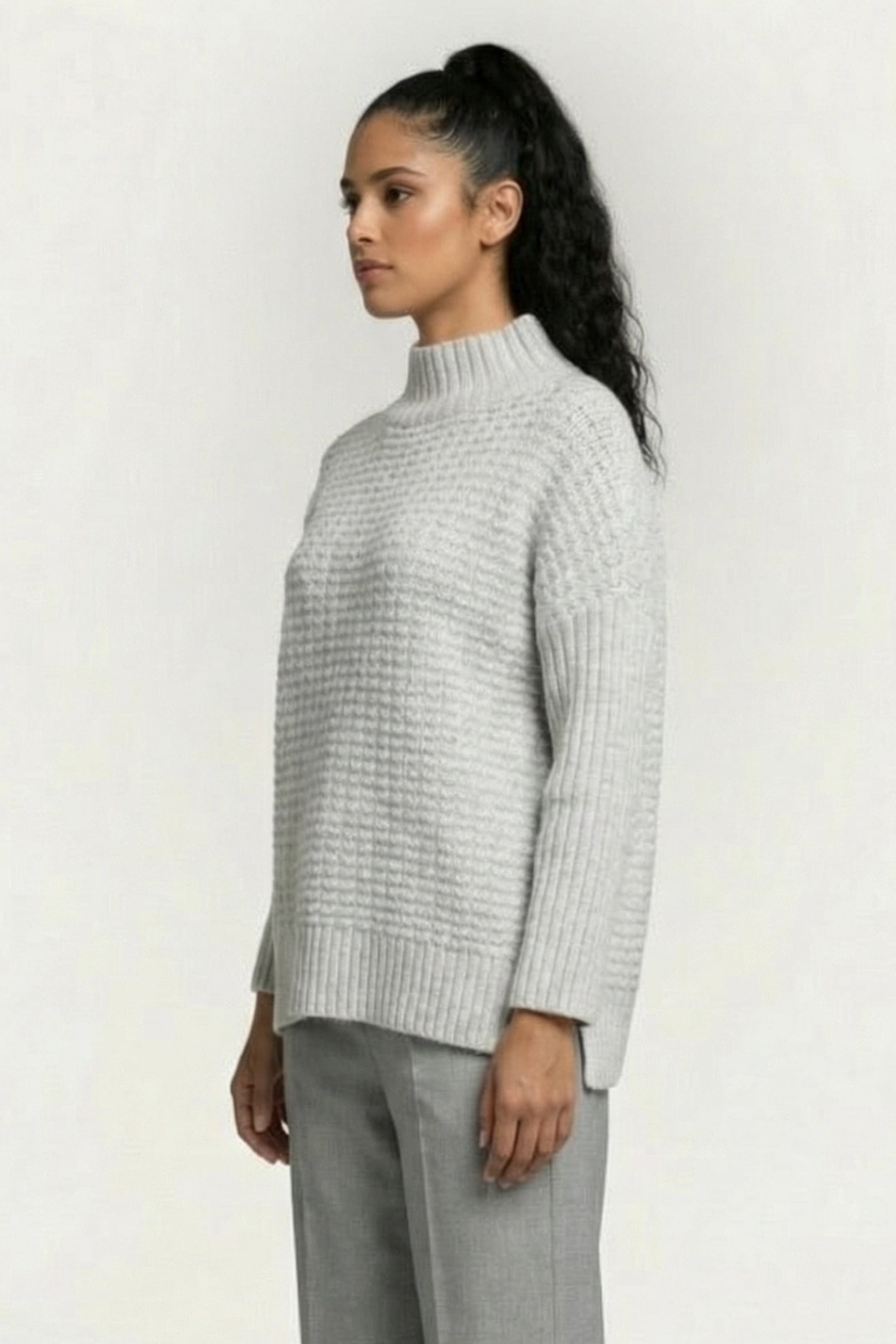 MOZART POPCORN HIGH NECK JMPR DOVE GREY MEL 3