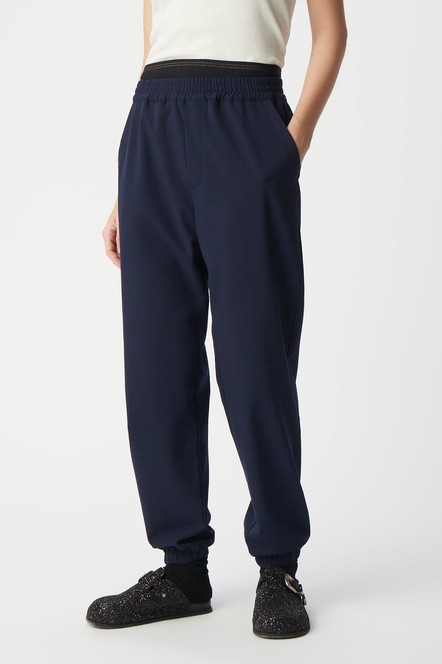 NAVY JOGGING PANTS WITH DOUBLE BELT 2