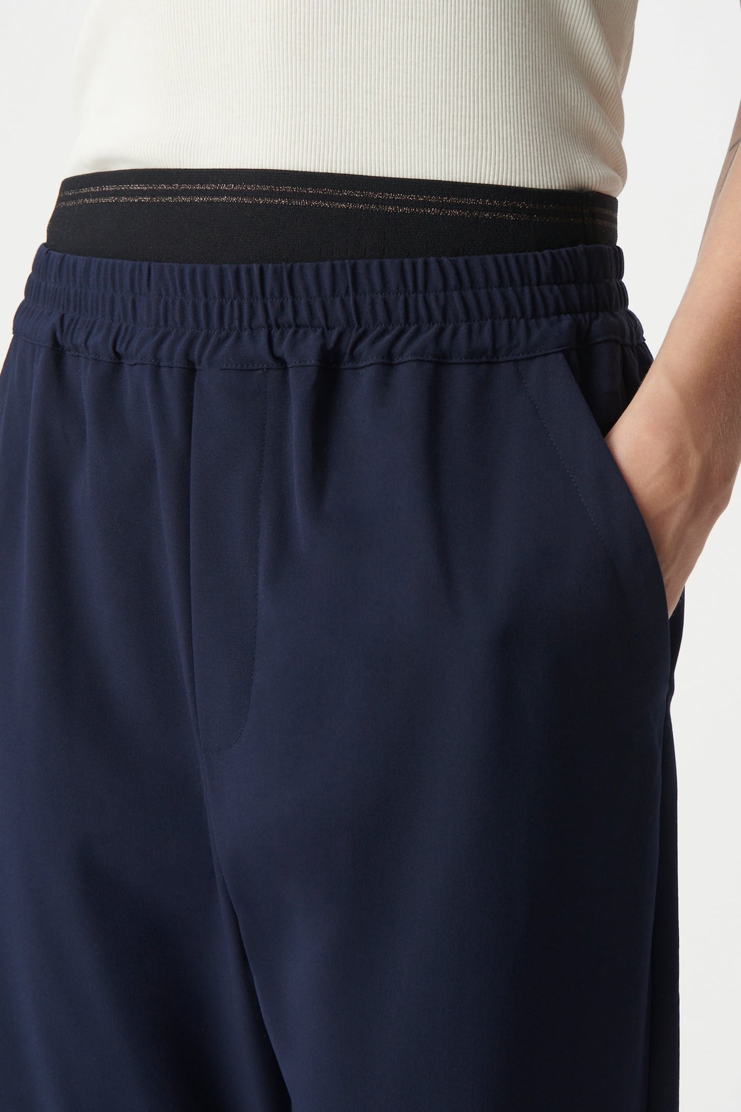 NAVY JOGGING PANTS WITH DOUBLE BELT 5