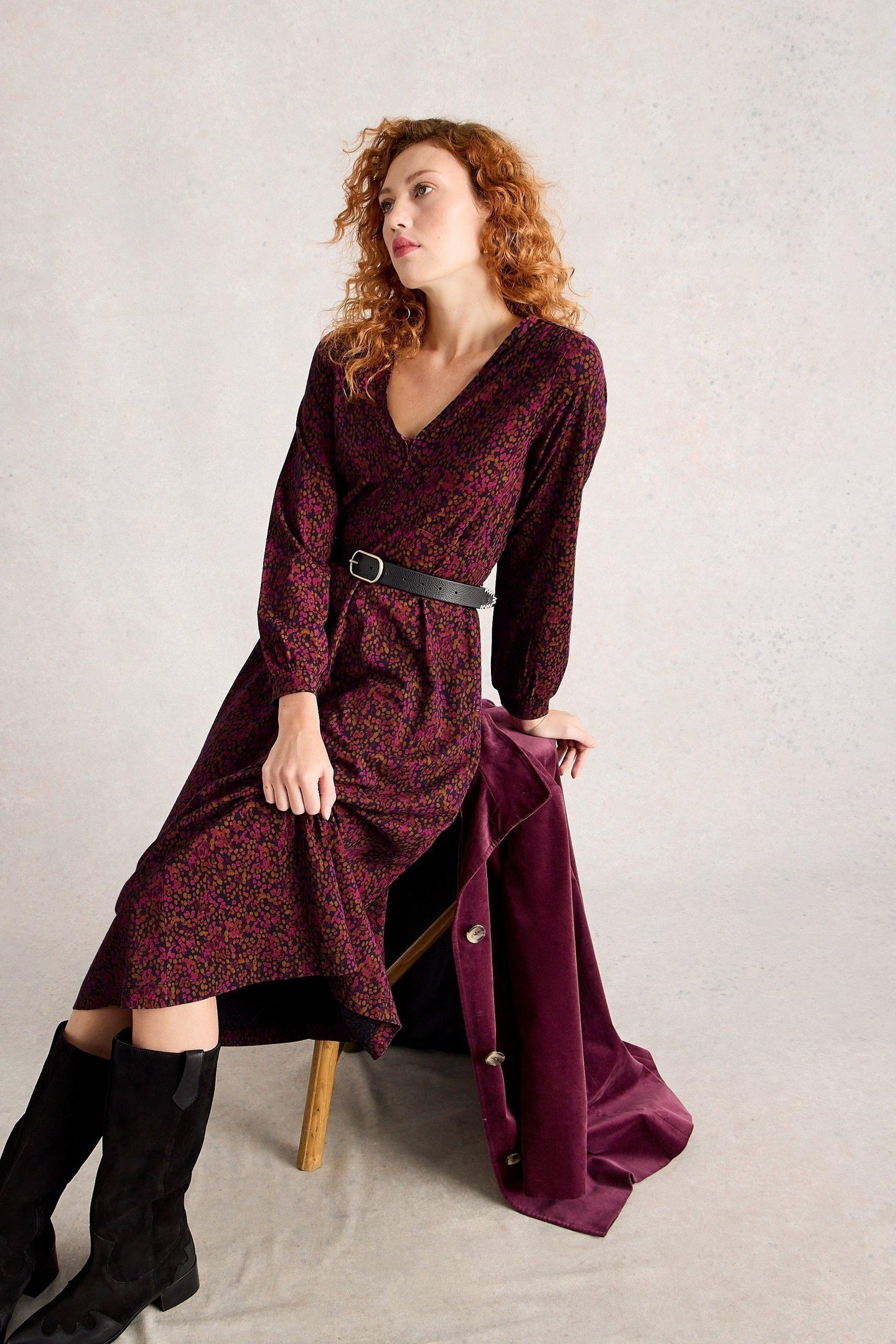 MEGAN JERSEY DRESS PINK MULTI 5