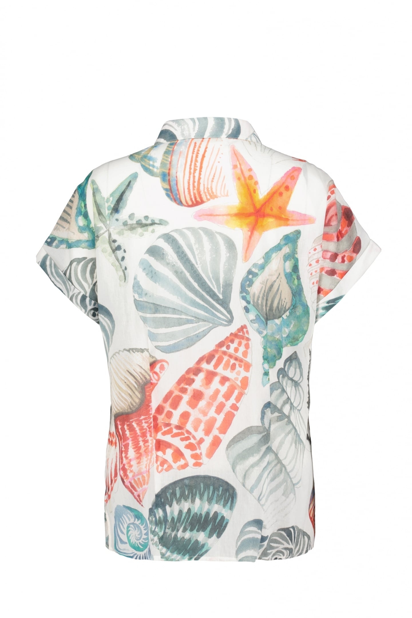 LOOSE BLOUSE SIERRA IN OFFWHITE WITH OCEAN TREASURES XL PRIN 5