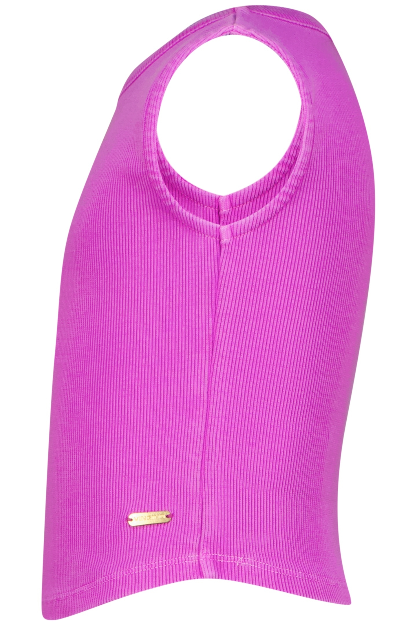 BASIC-CROP RIB TOP FLOWER PURPLE 2
