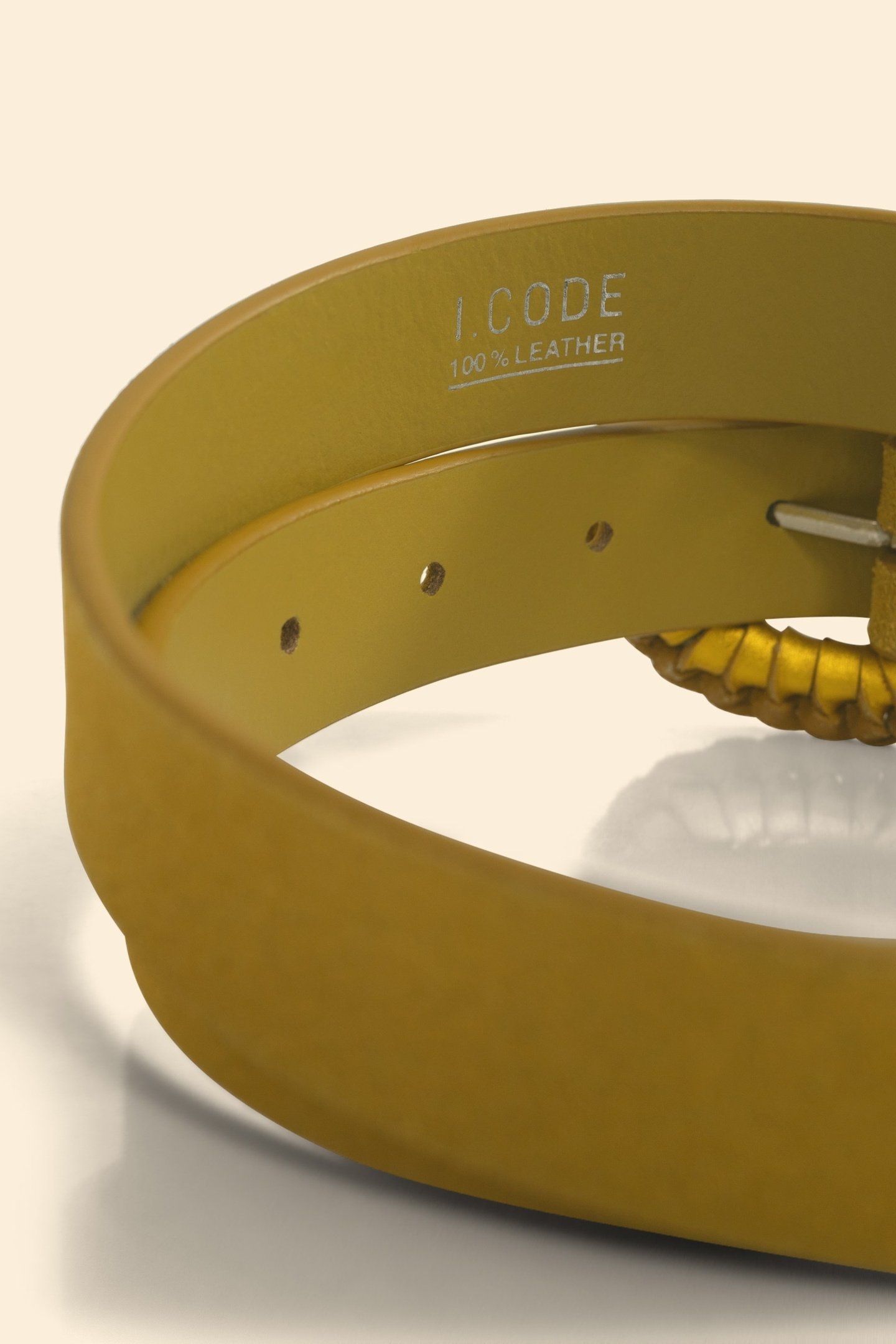 YELLOW SUEDE BELT WITH BRAIDED BUCKLE YELLOW 4