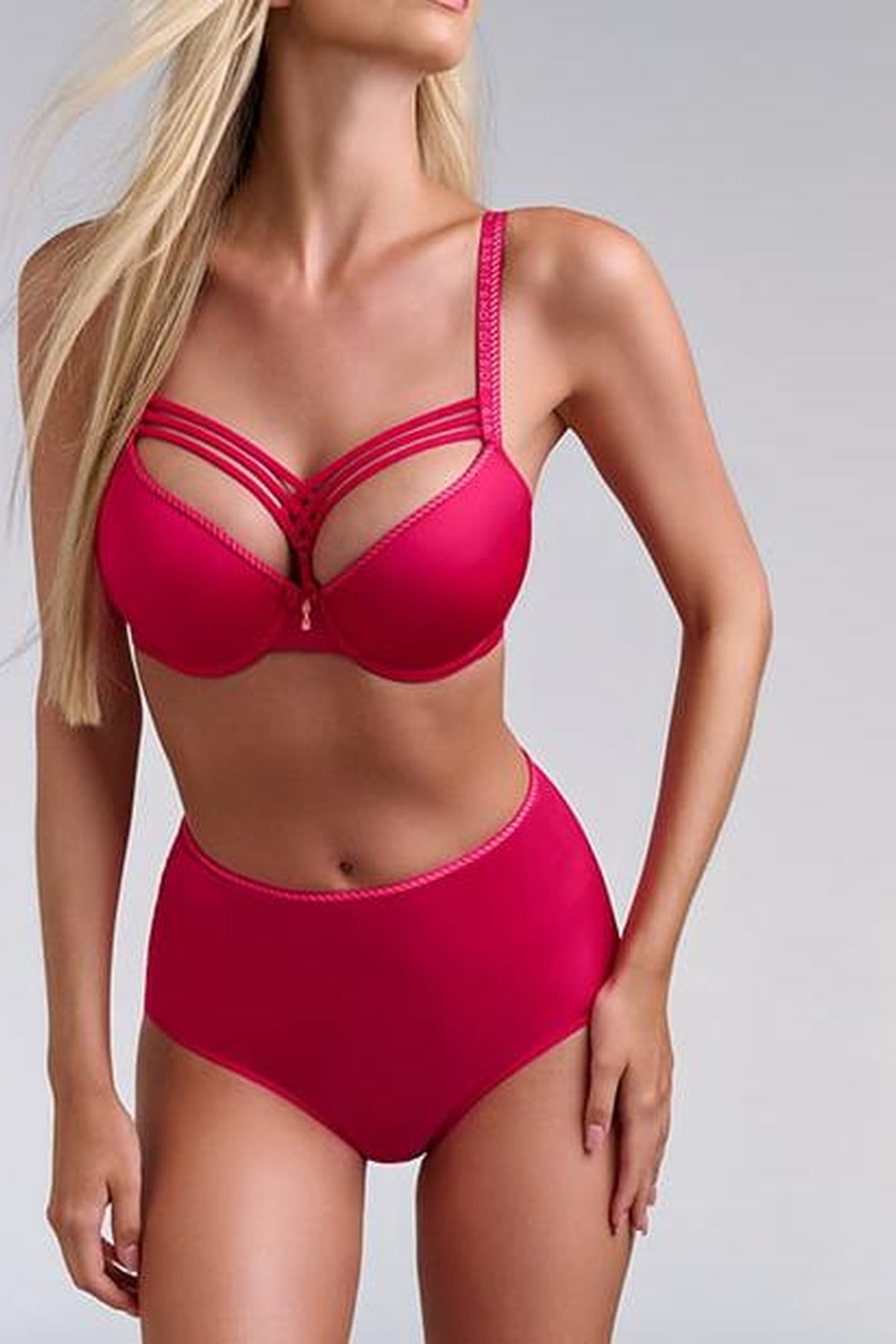 DAME DE PARIS AZALEA RED PLUNGE BRA 1