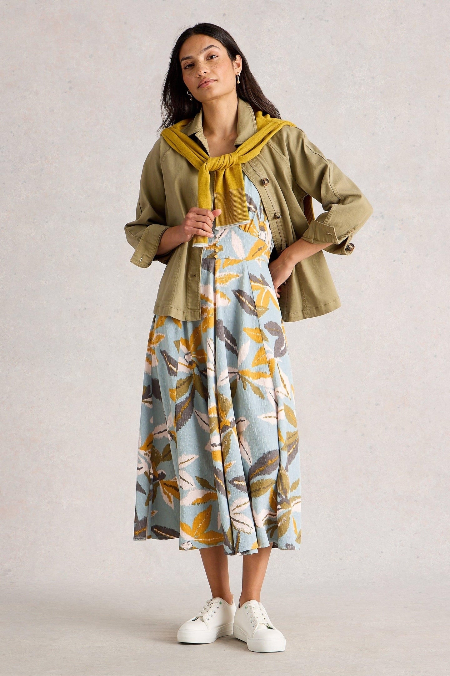 HAZEL BIAS CUT DRESS BLUE MULTI 1