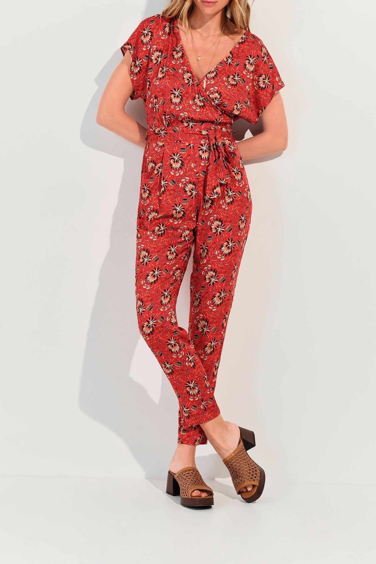 RODRIGUE - ORANGE JUMPSUIT WITH SUMMER FLORAL PRINT 2