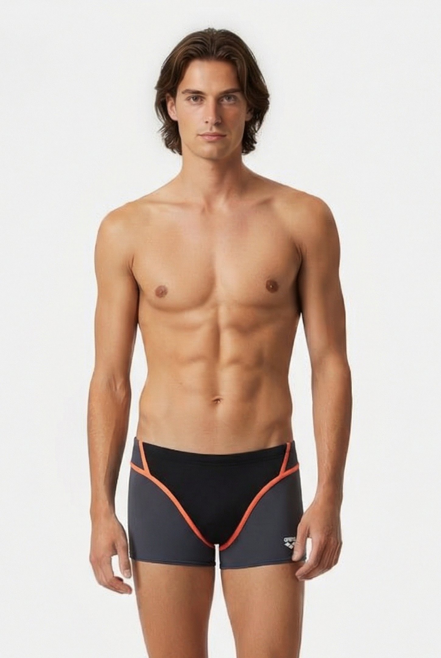 MEN'S ARENA ICONS SWIM SHORT PANEL ASPHALT BLACK WHITE BRIGH 1