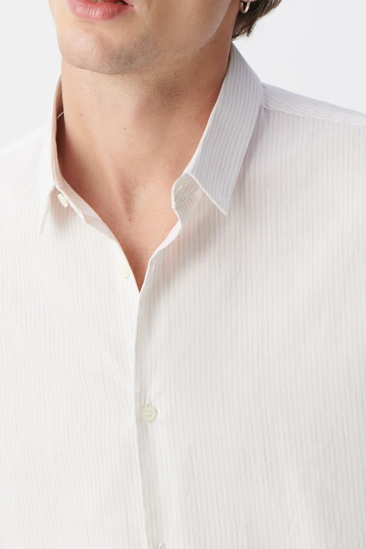 BEIGE SLIM SHIRT WITH WATERCOLOUR STRIPES 6