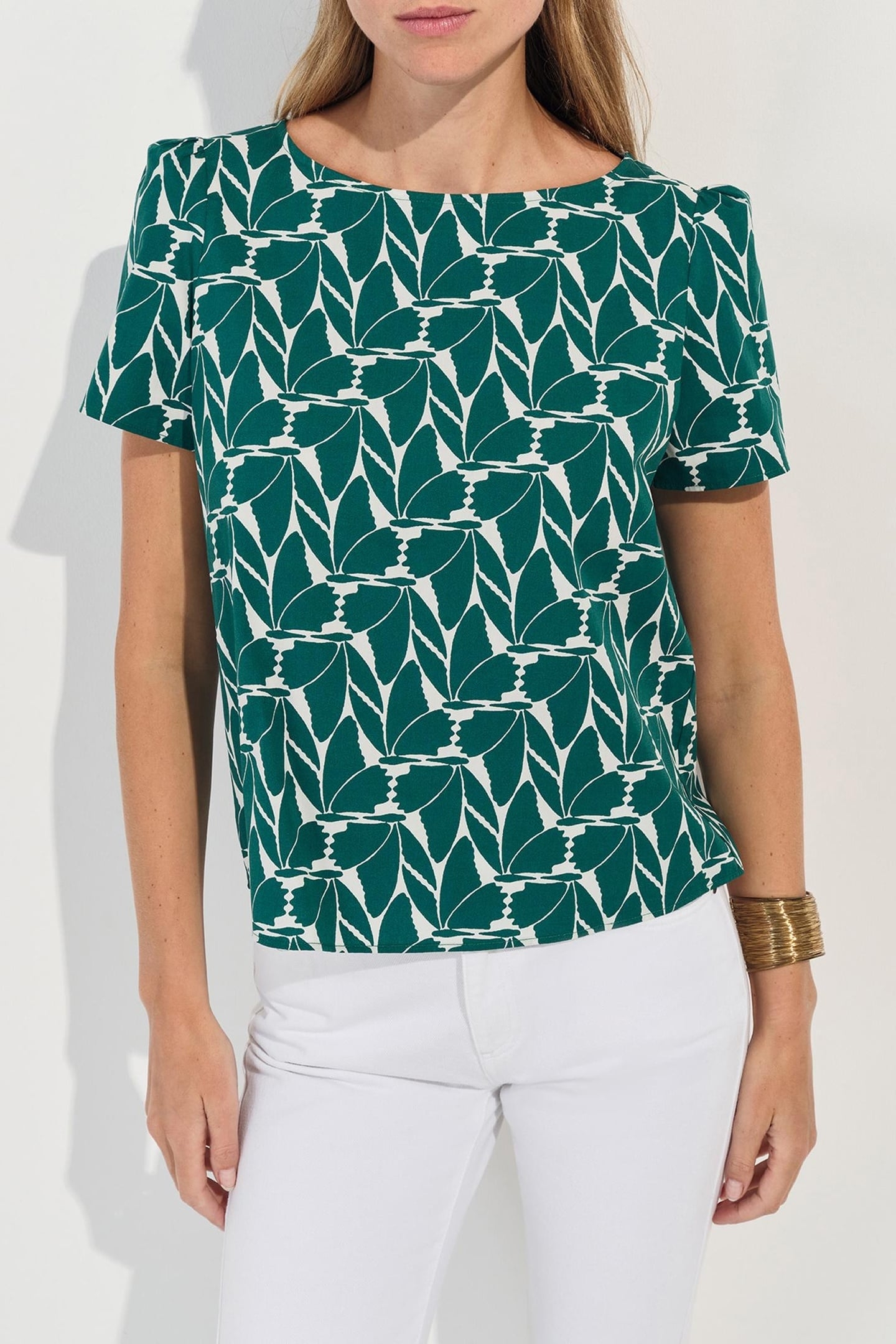 COPAL - ARTY GREEN FOLIAGE PRINT TOP 3