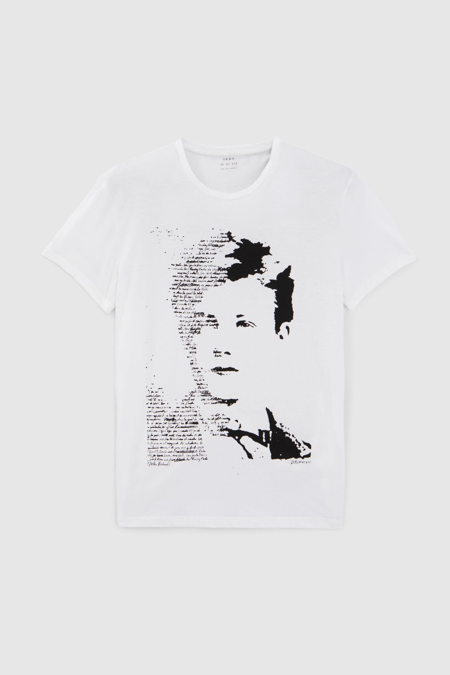 WHITE ORGANIC COTTON VISUAL ARTY ROCK FACE T-SHIRT 5