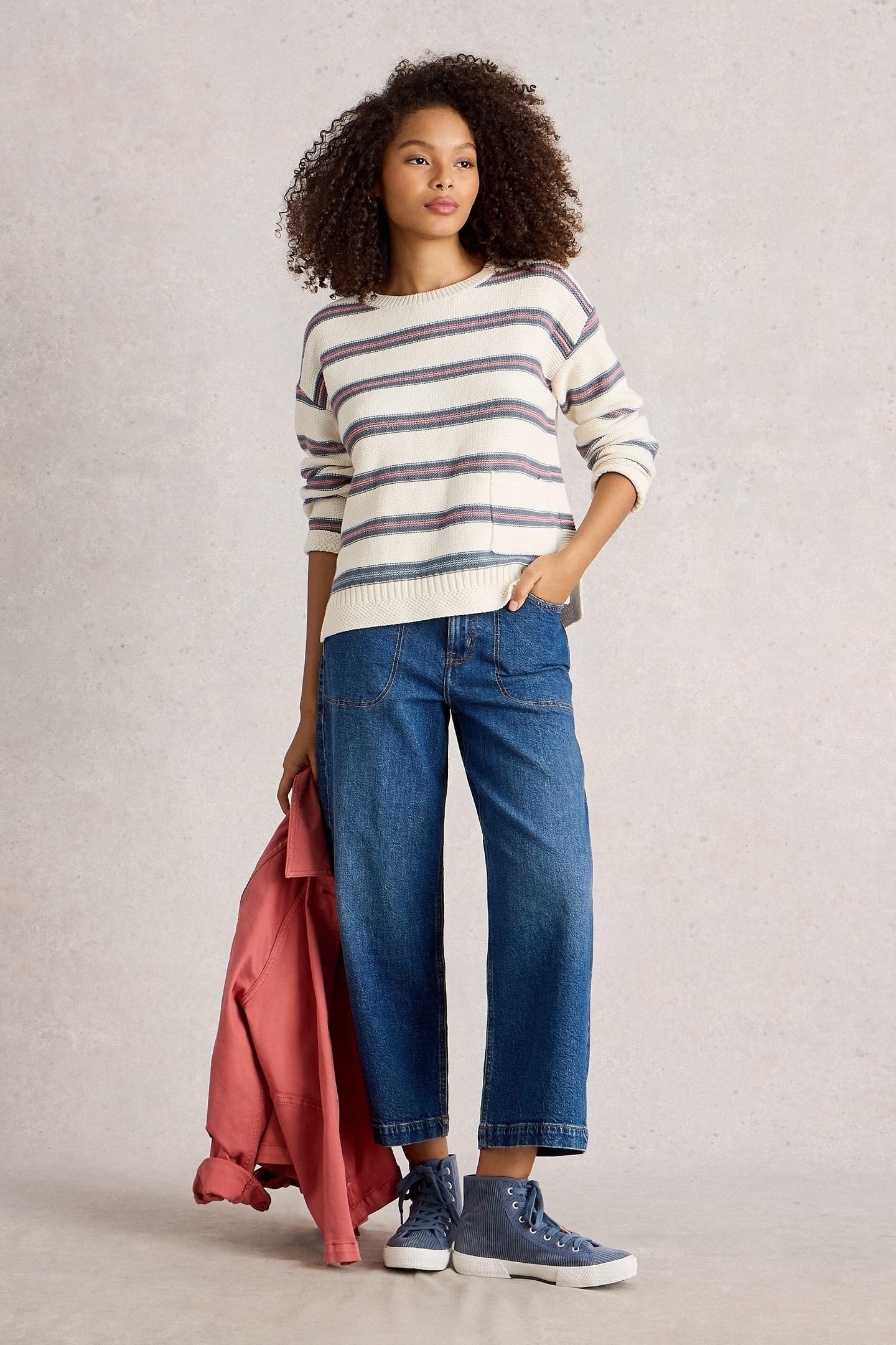 VICTORIA STRIPE JUMPER IVORY MULTI 1