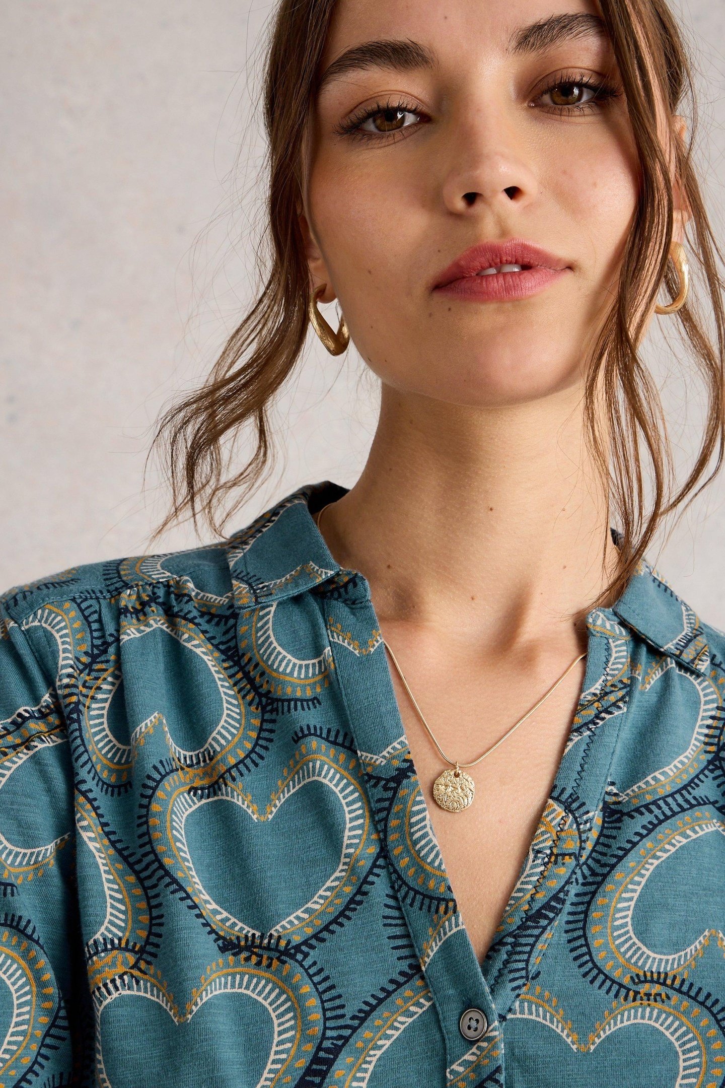 ANNIE JERSEY SHIRT BLUE PRINT 4