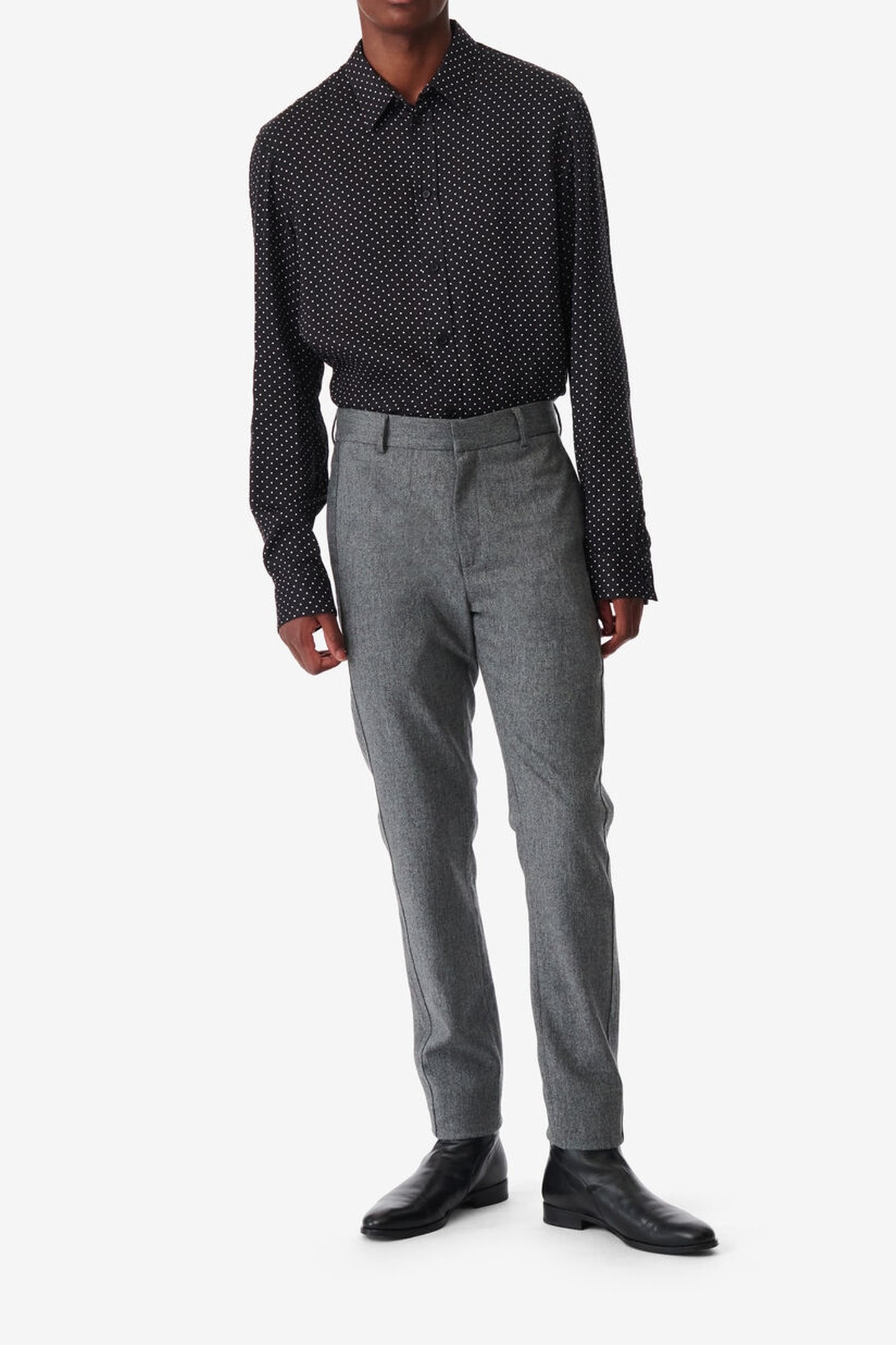 LOMMI SHIRT BLACK/OFFWHITE SMALL DOTS 2