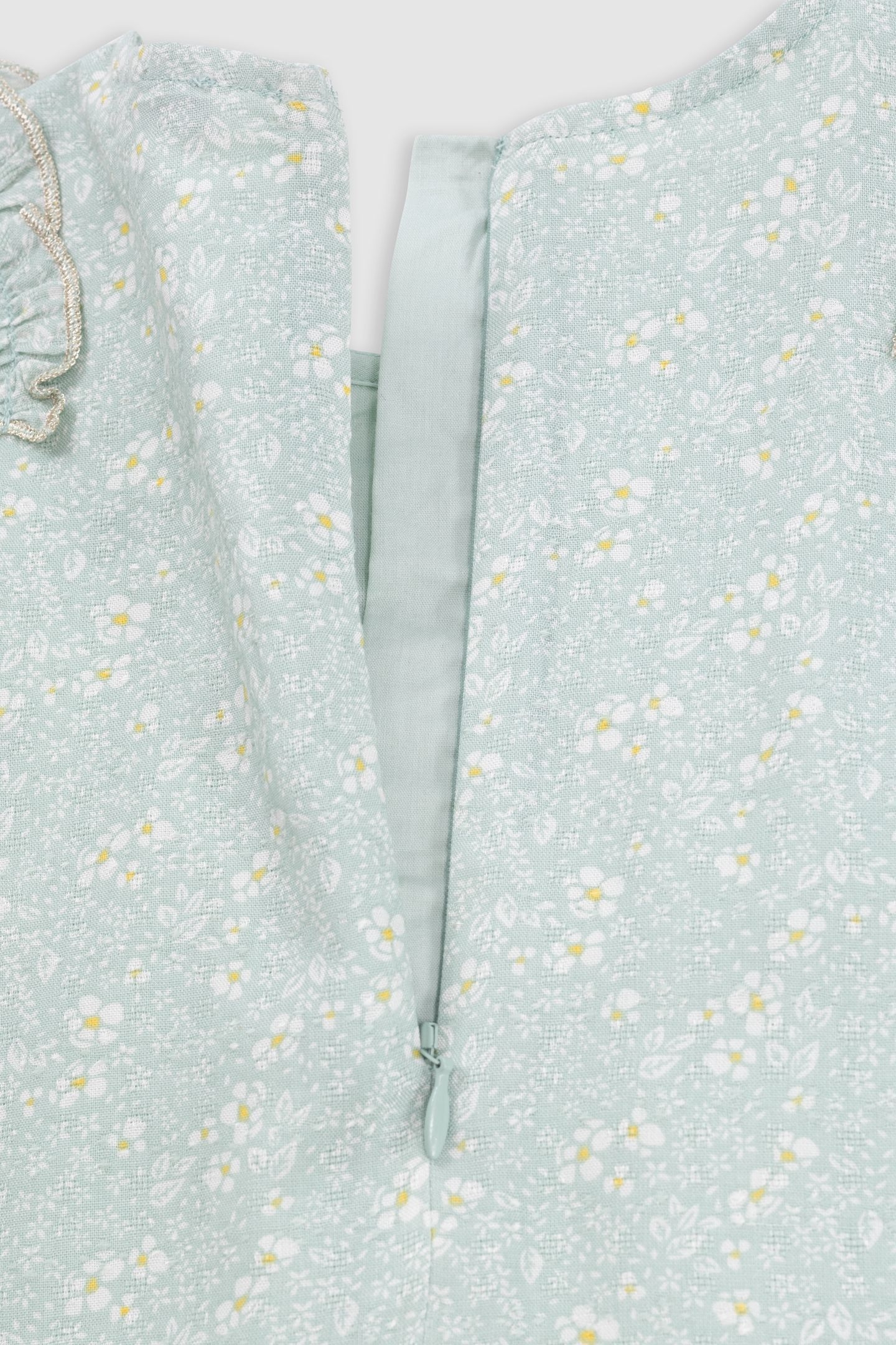 WATER GREEN FLORAL PRINT BLOUSE 7