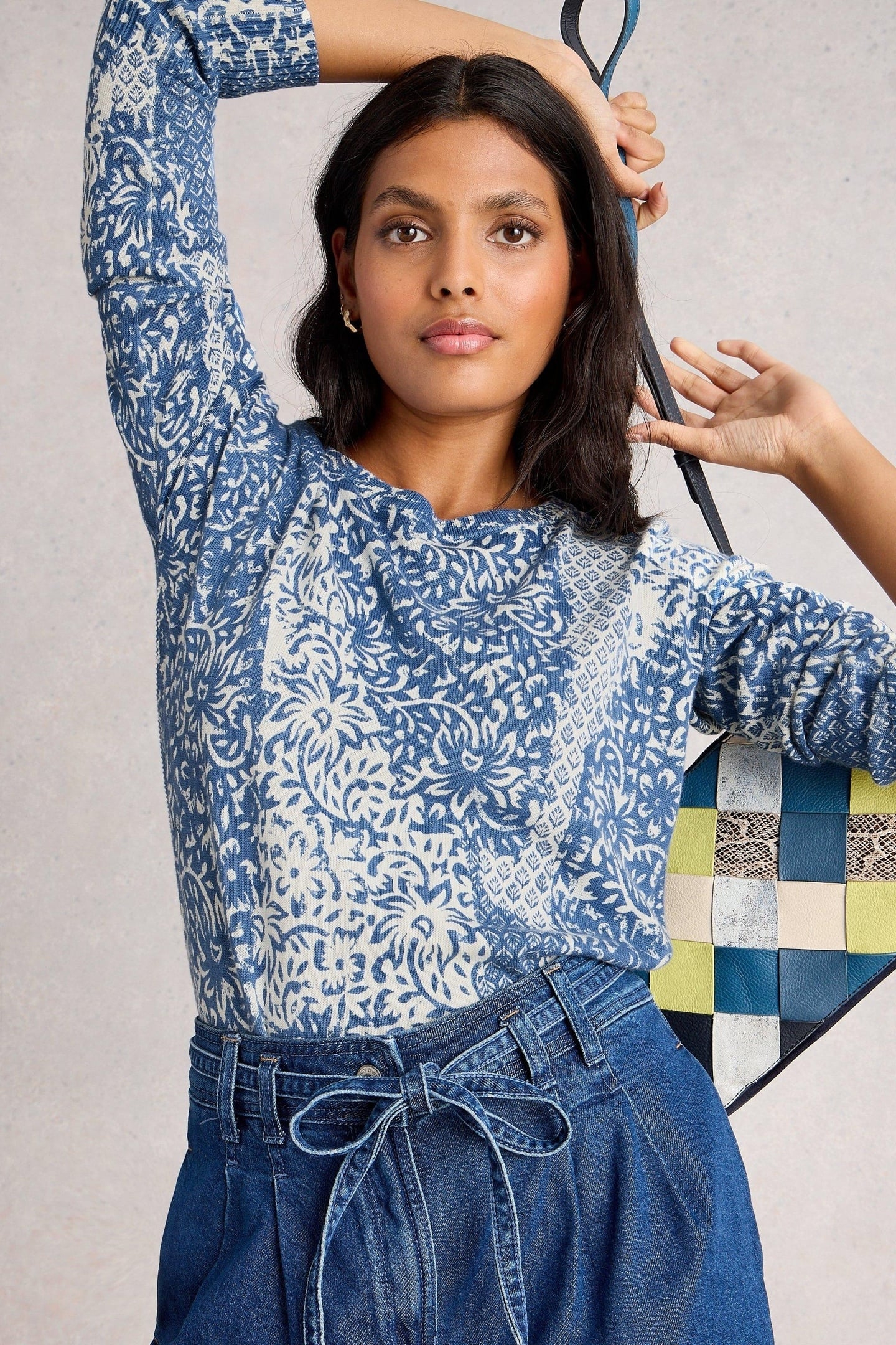 OLIVE PRINT JUMPER BLUE PRINT 1