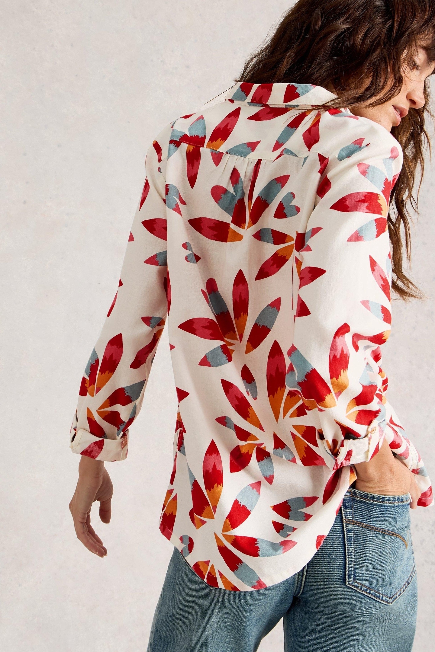 SOPHIE ORGANIC COTTON SHIRT IVORY PRINT 2