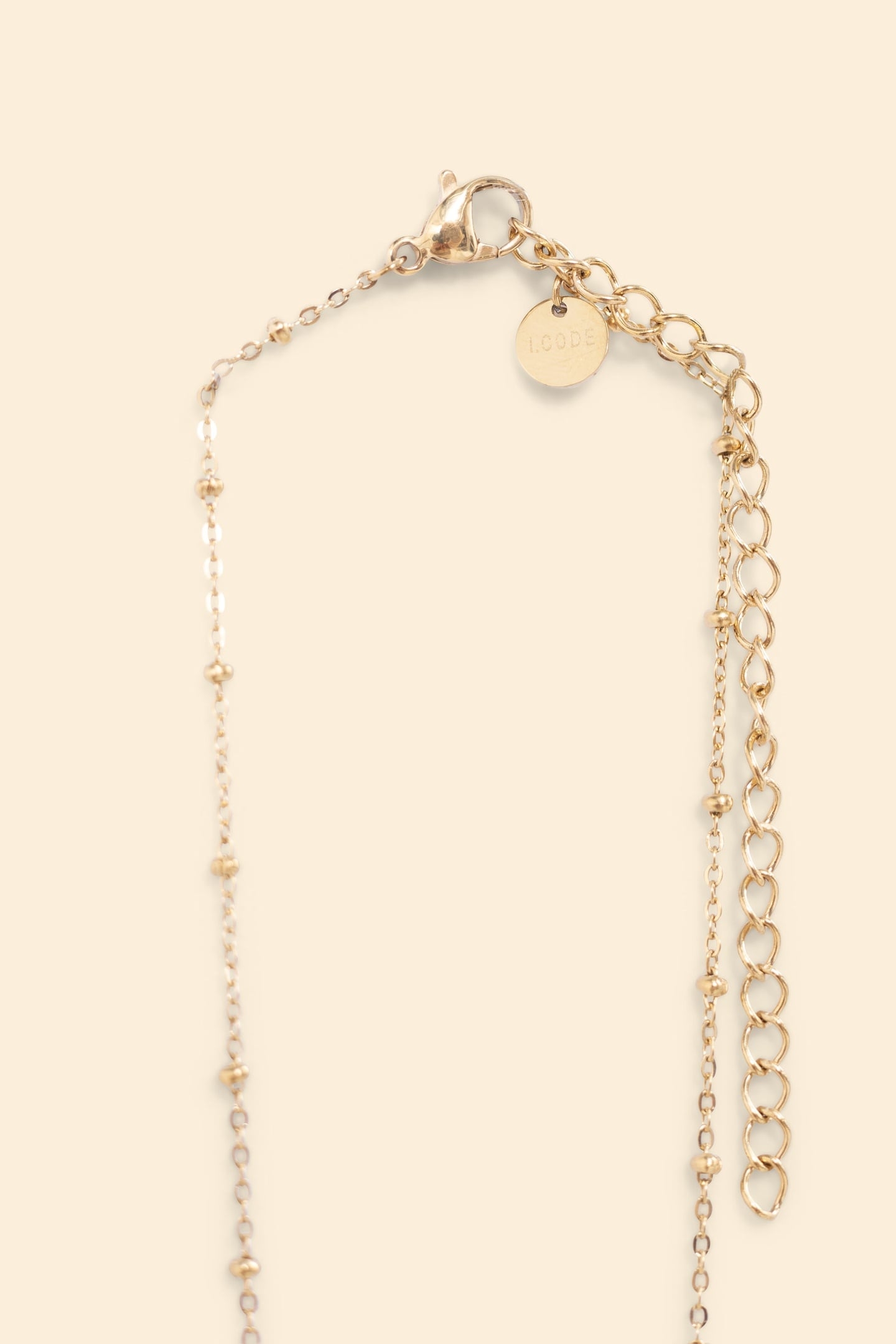GOLD-TONE METAL NECKLACE WITH BEAD PENDANT GOLD 3