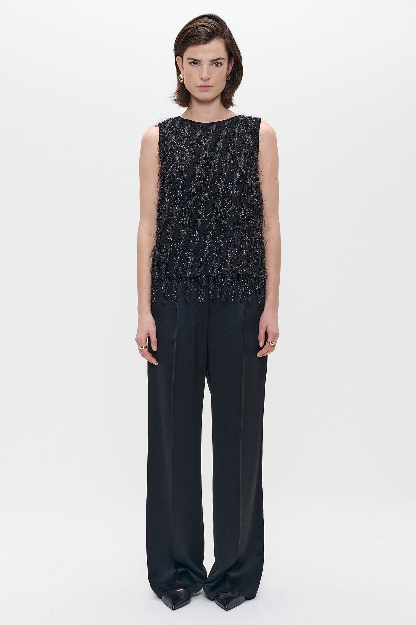 LUREX SLEEVELESS TOP BLACK 1