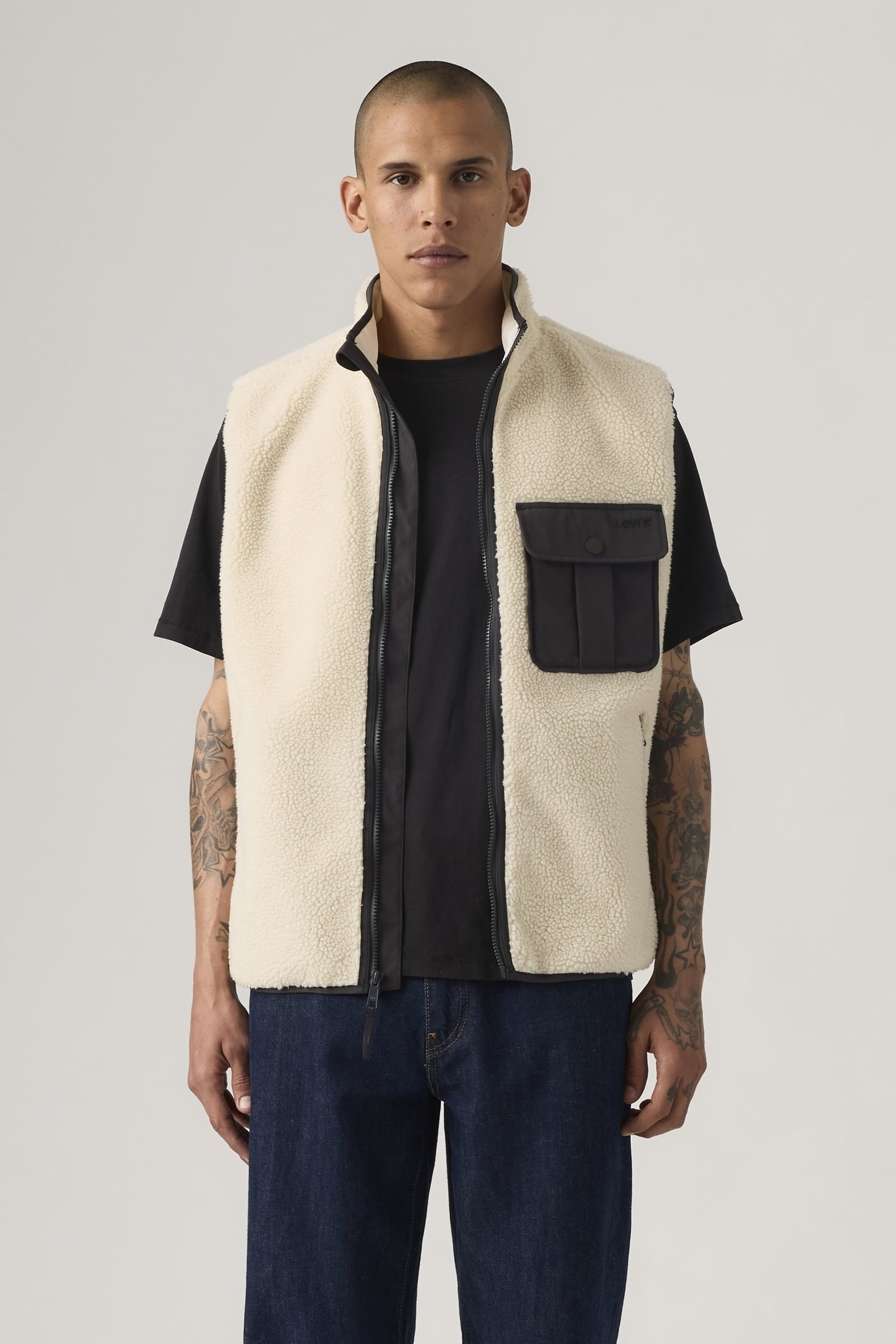 JOONIE SHERPA VEST OATMEAL 1