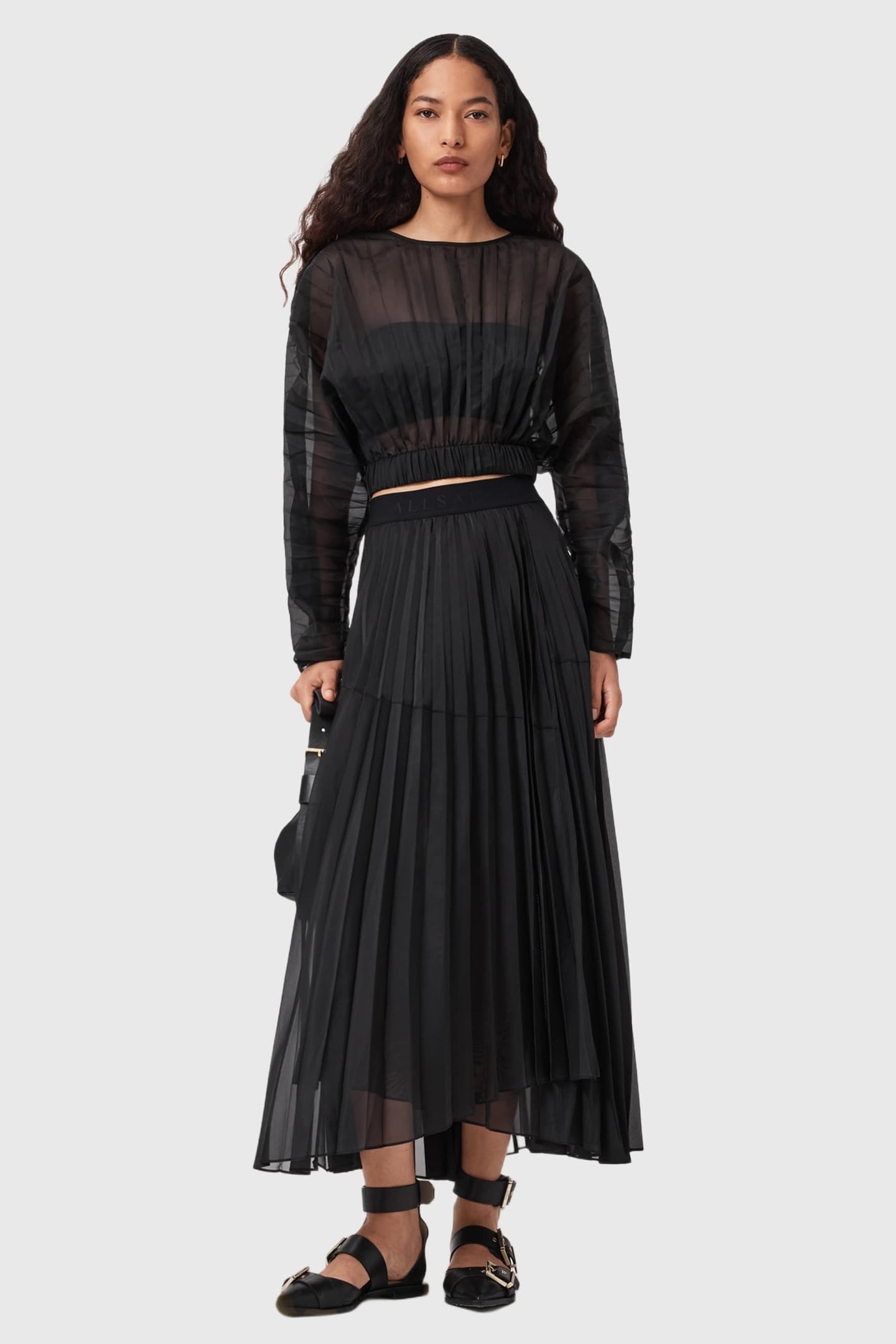 MICAELA PLEAT SKIRT BLACK 2