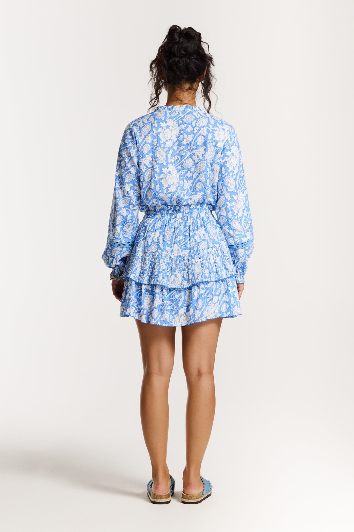 ELSIE BLOUSE FLOWER BLUE PERIWINKLE FLOWER 7