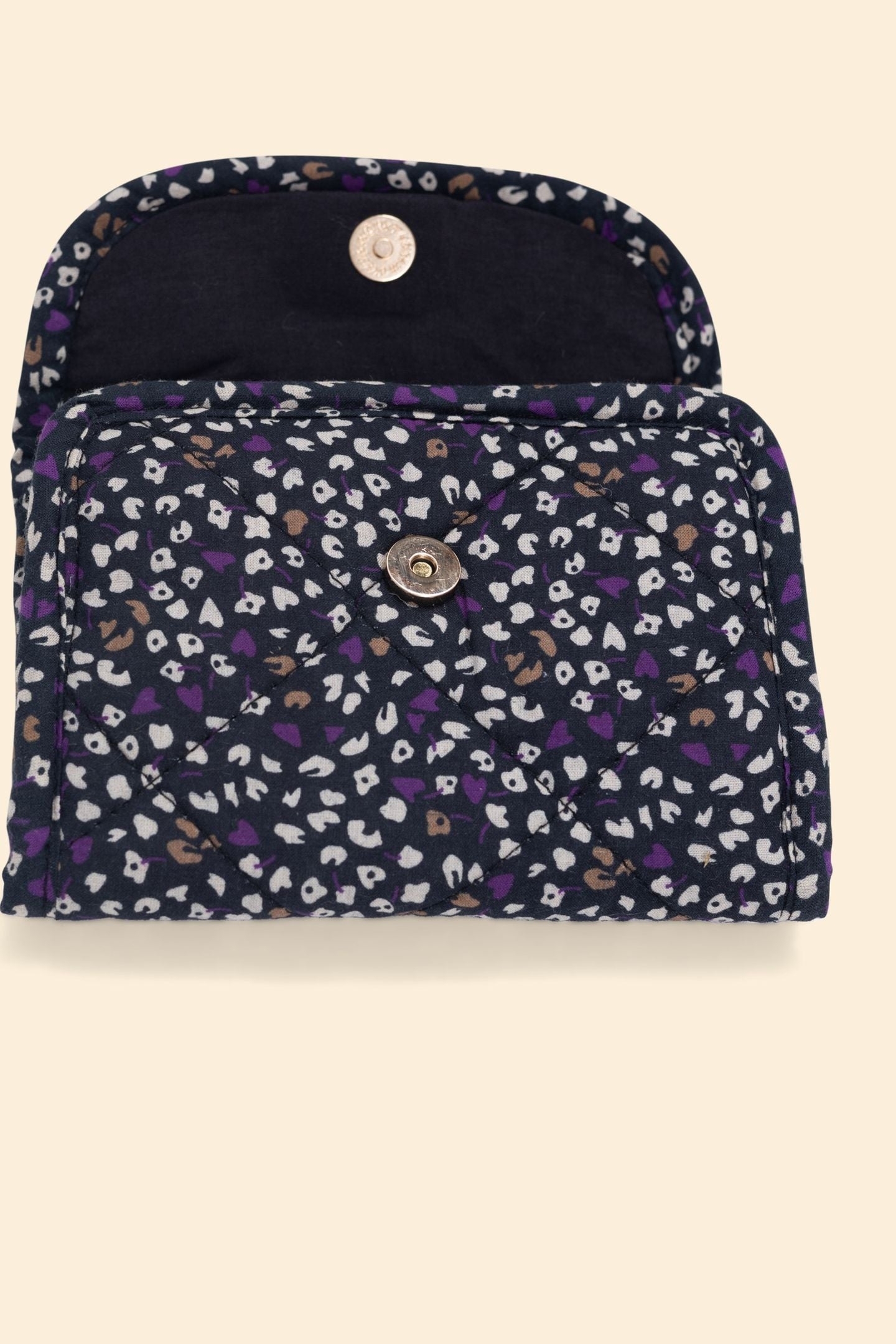 DARK PURPLE MICRO LEO FLORAL PRINT CLUTCH BAG DARK PURPLE 4