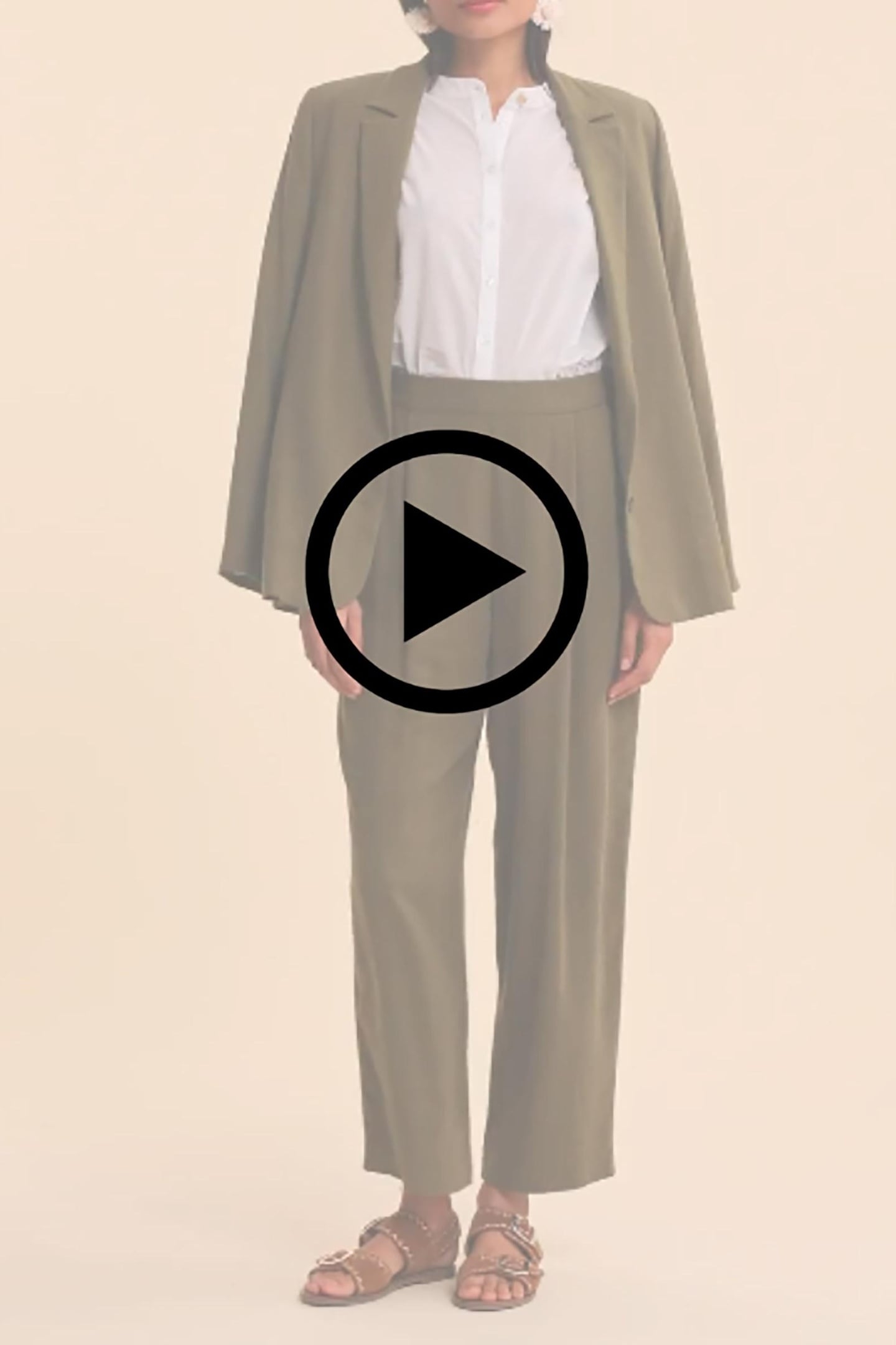 KHAKI LINEN BLEND SUIT PANTS KHAKI 3