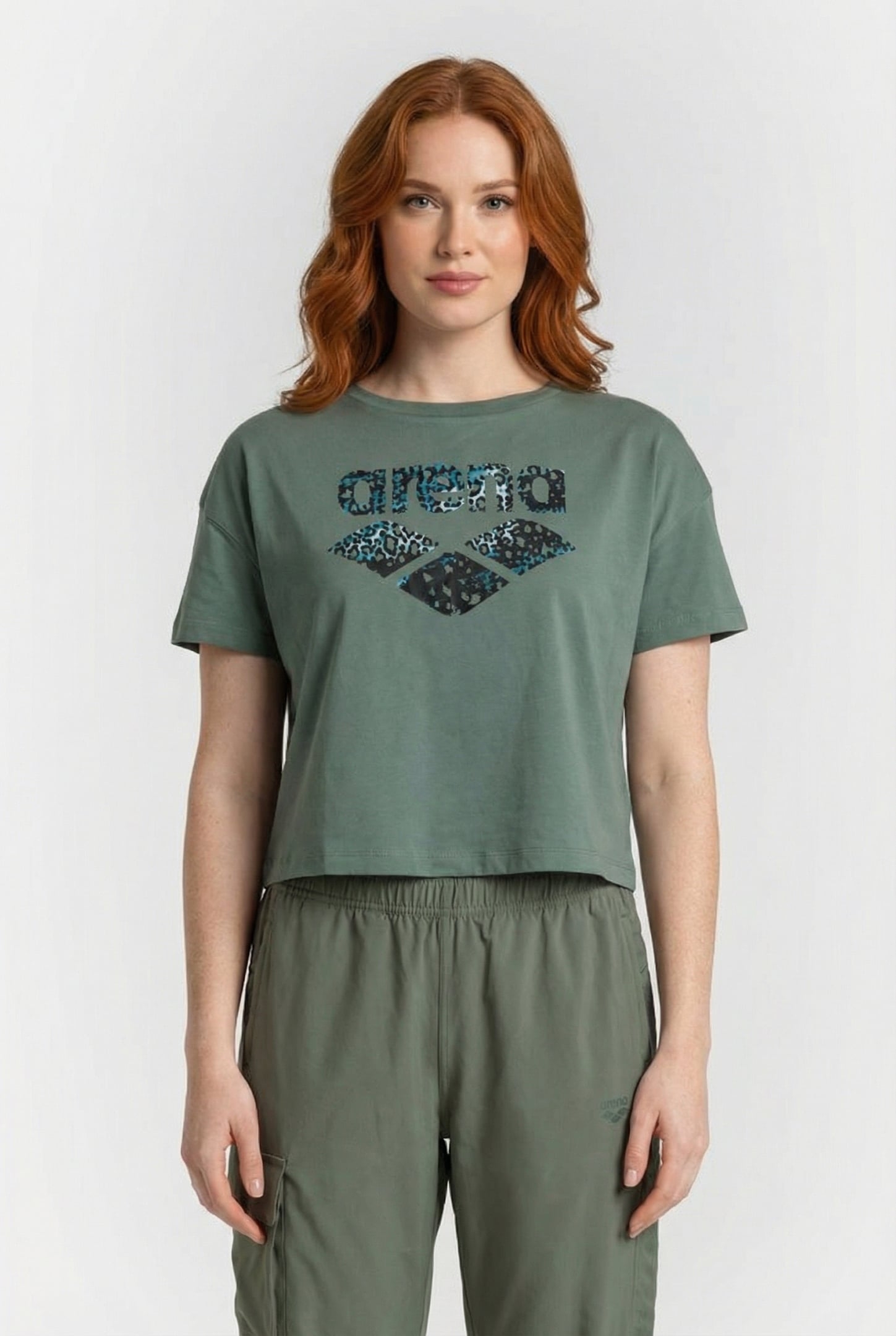 WOMEN'S ARENA CROP TEE PRINTED SAGE 1