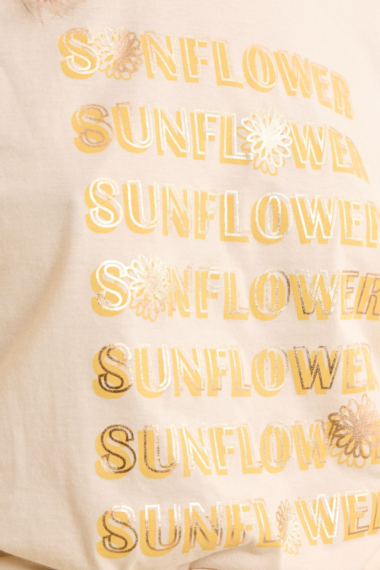 ECRU T-SHIRT WITH YELLOW SLOGAN SLEEVES ECRU 4