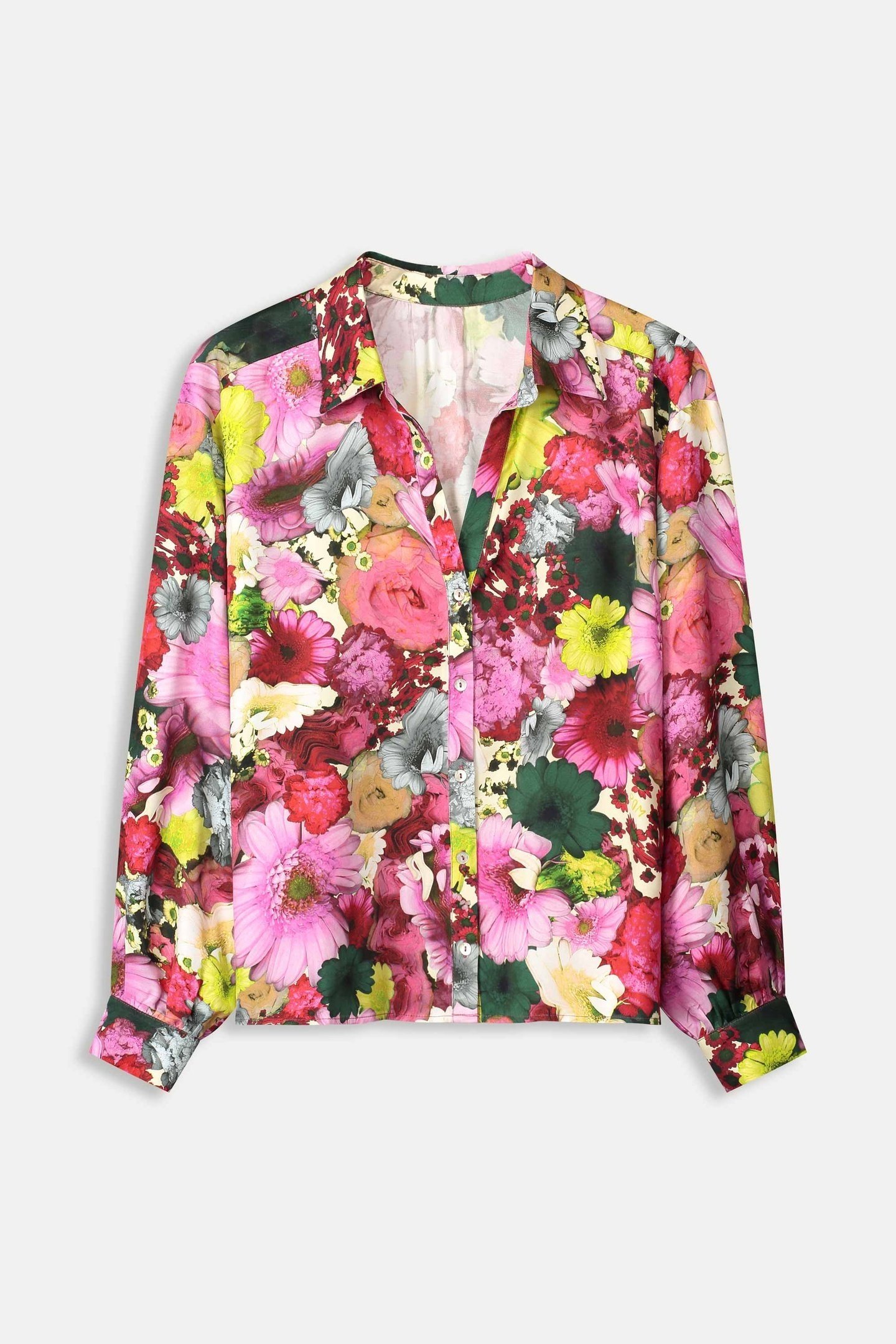 BLOUSE - SATIN LOVE BOUQUET MULTI COLOUR 6