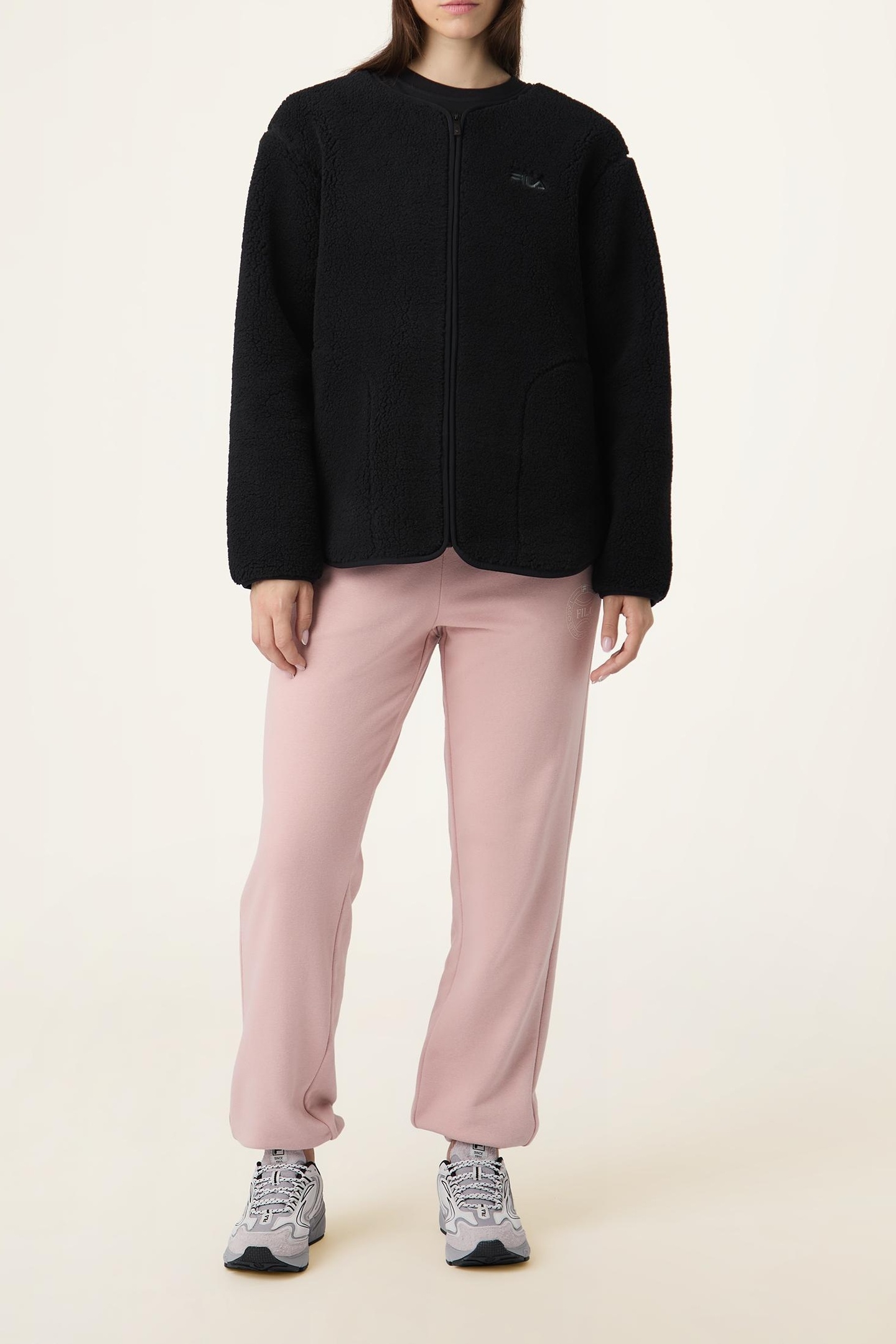 CASSIANO RELAXED TEDDY FLEECE JACKET BLACK 2