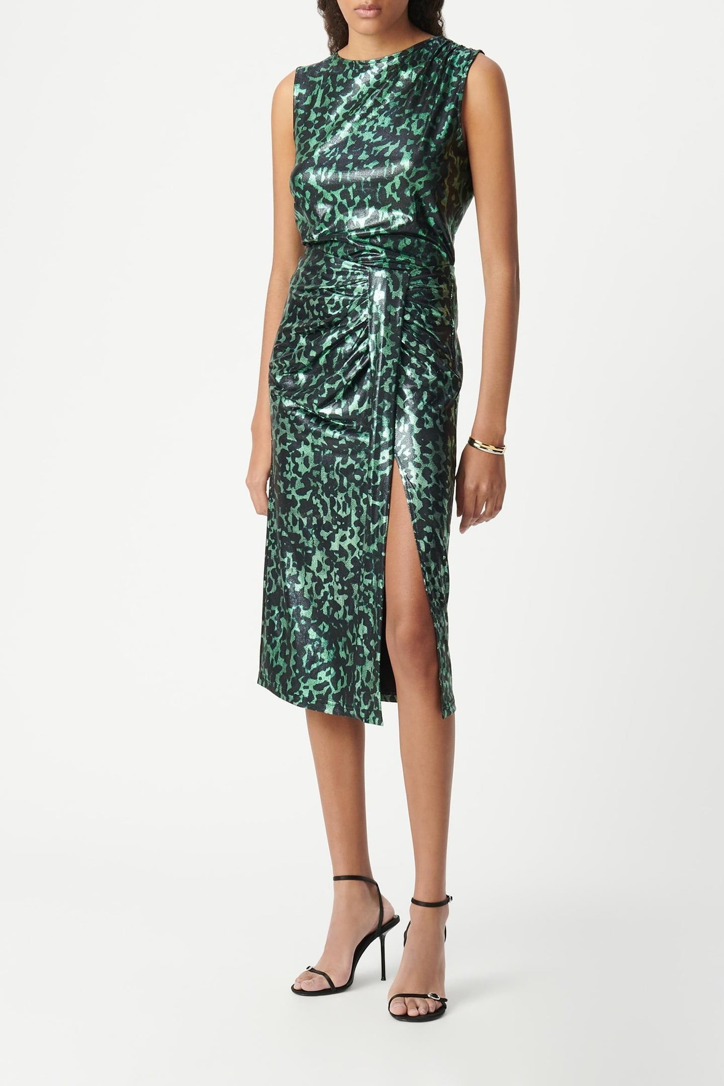 METALLIC CAMOUFLAGE PRINT GREEN TOP 1