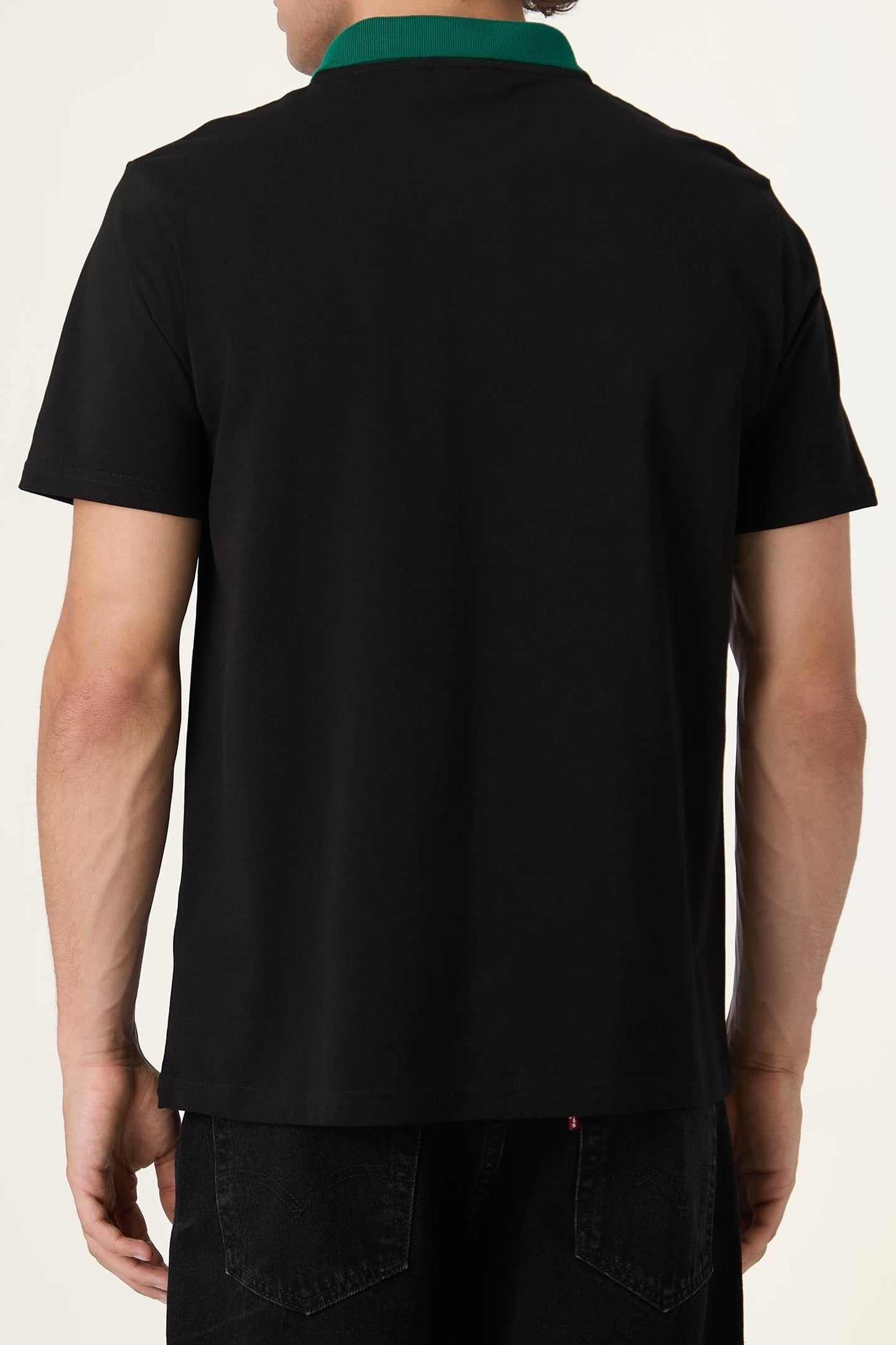 SAGANO RELAXED TAPED POLO SHIRT BLACK 3