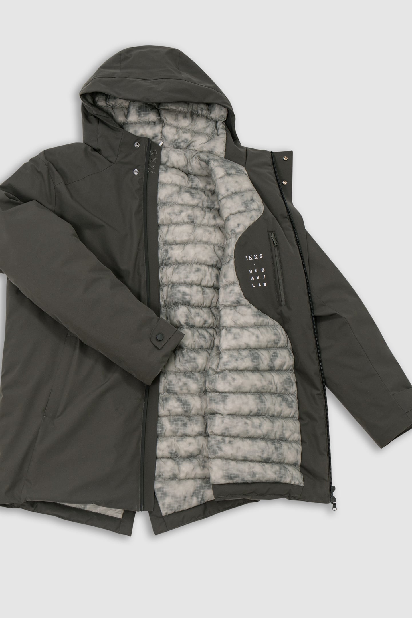 PARKA DARK GREEN INTERIOR MARBLE PRINT WATERPROOF HOMME 6