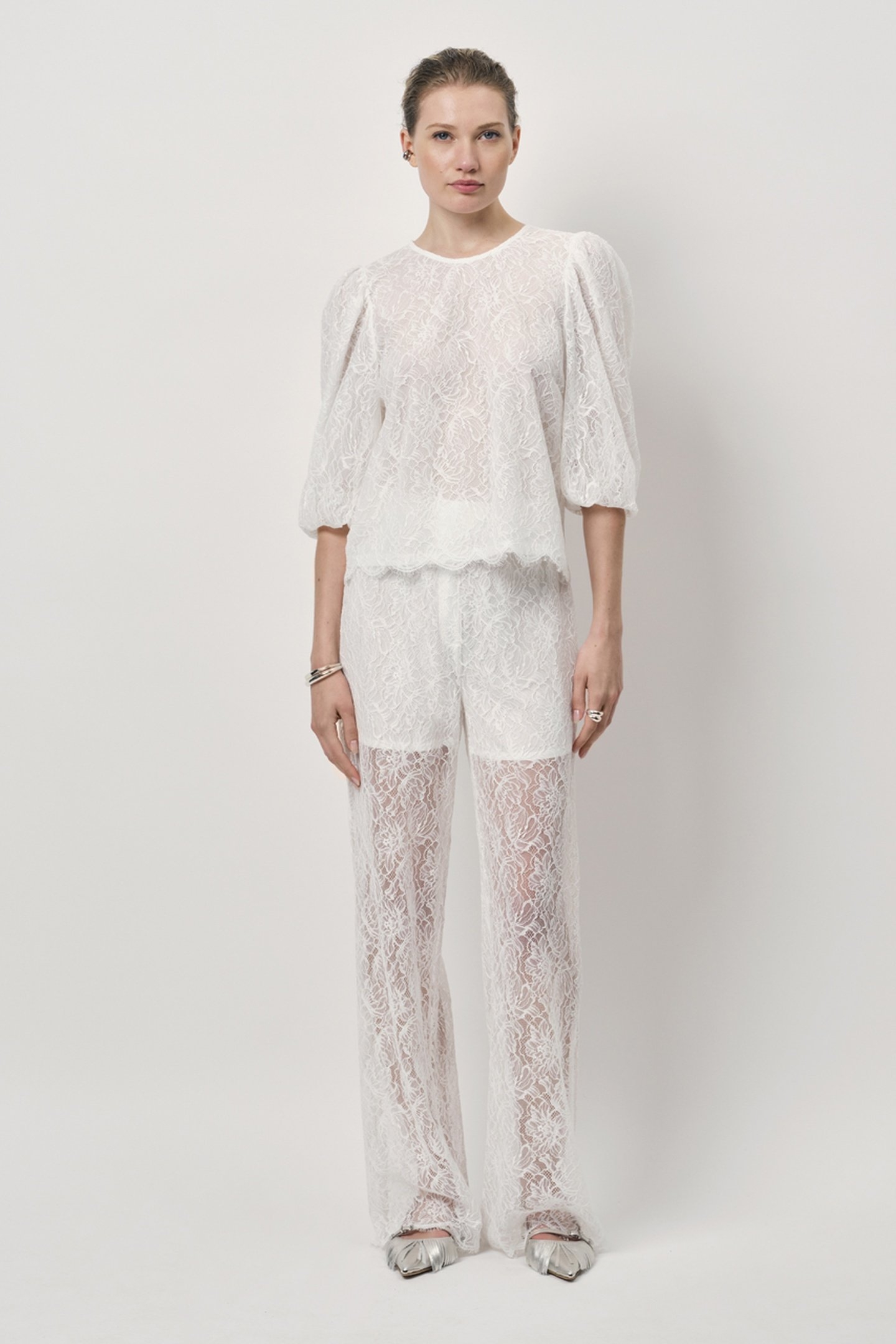 SHILOH STRAIGHT LEG LACE PANTS MILK WHITE 1