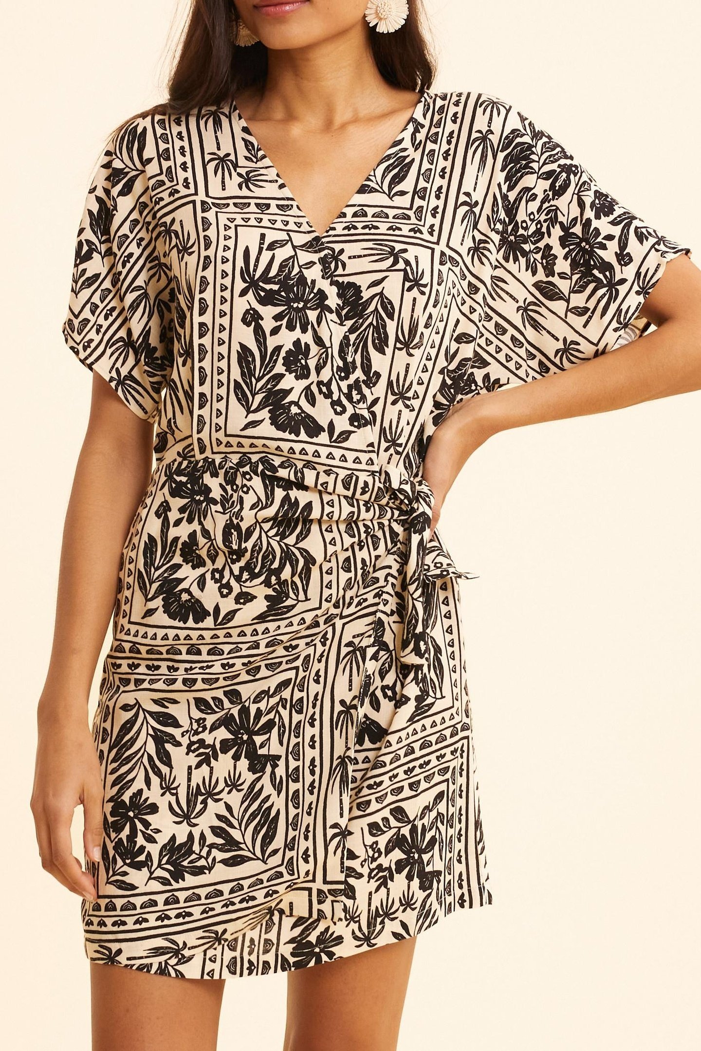 ECRU BANDANA PRINT DRESS ECRU 2
