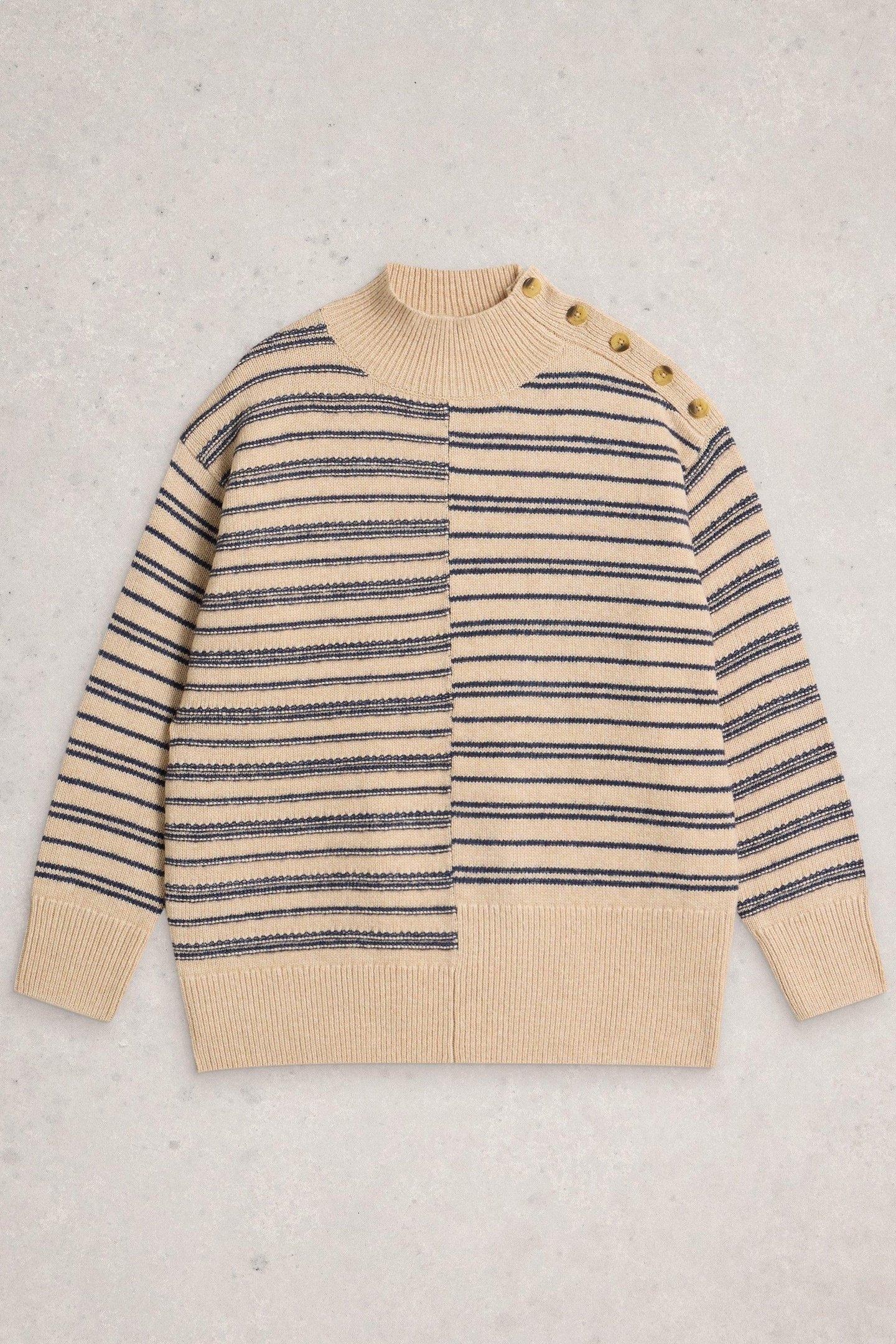 MIX STRIPE STAND NK JUMPER NATURAL MULTI 4
