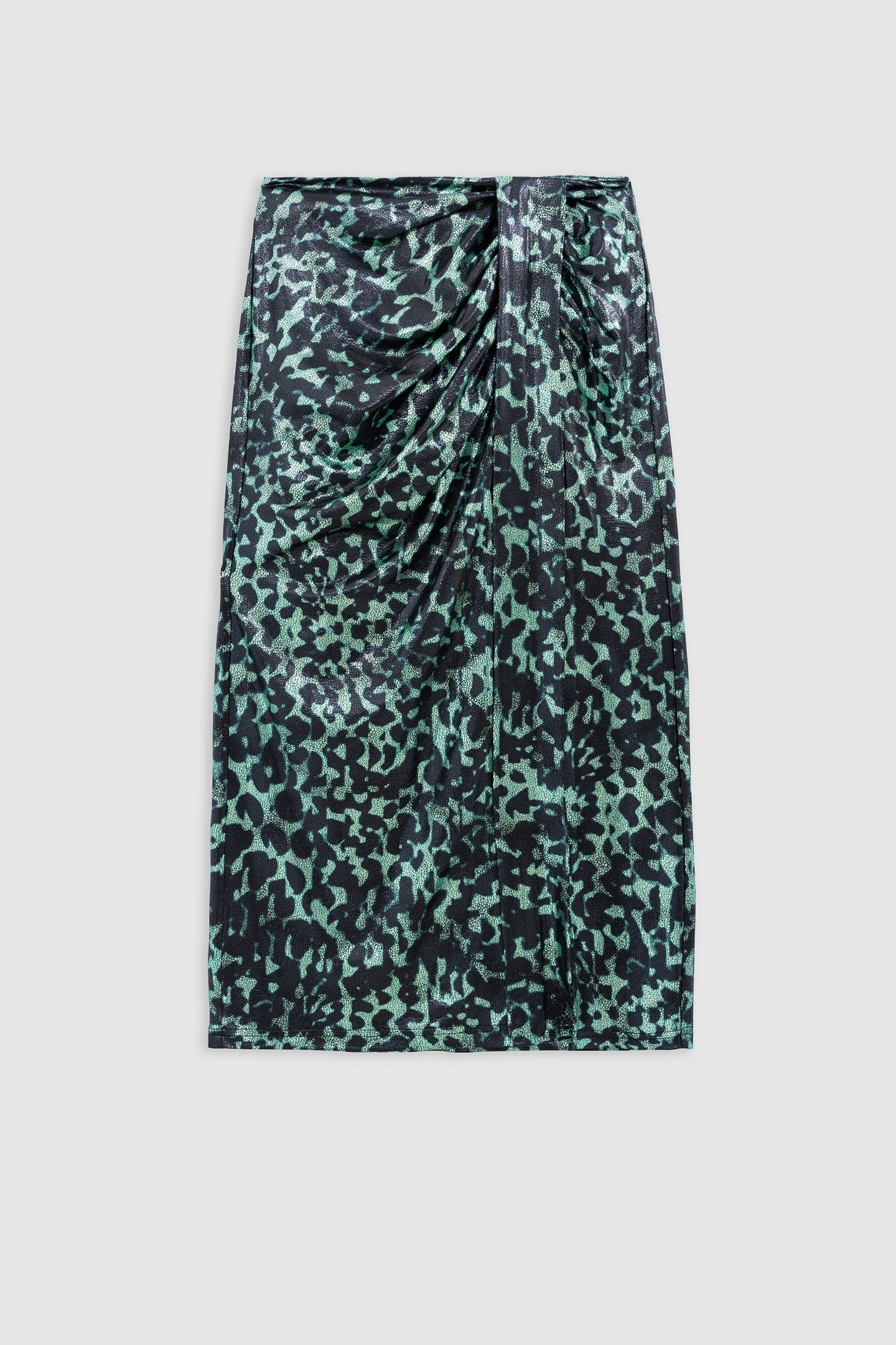 METALLIC CAMOUFLAGE PRINT GREEN SKIRT 5