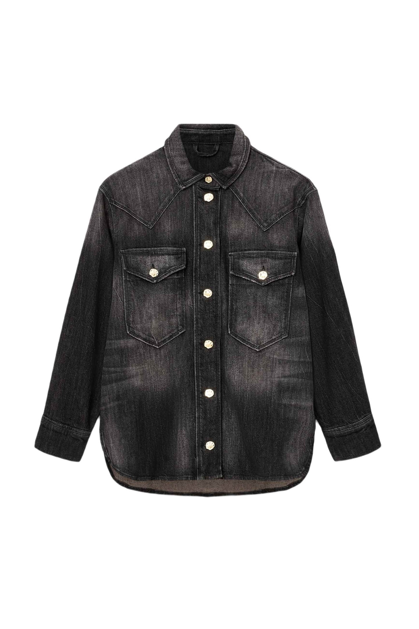 BRYN DENIM SHIRT WASHED BLACK 5