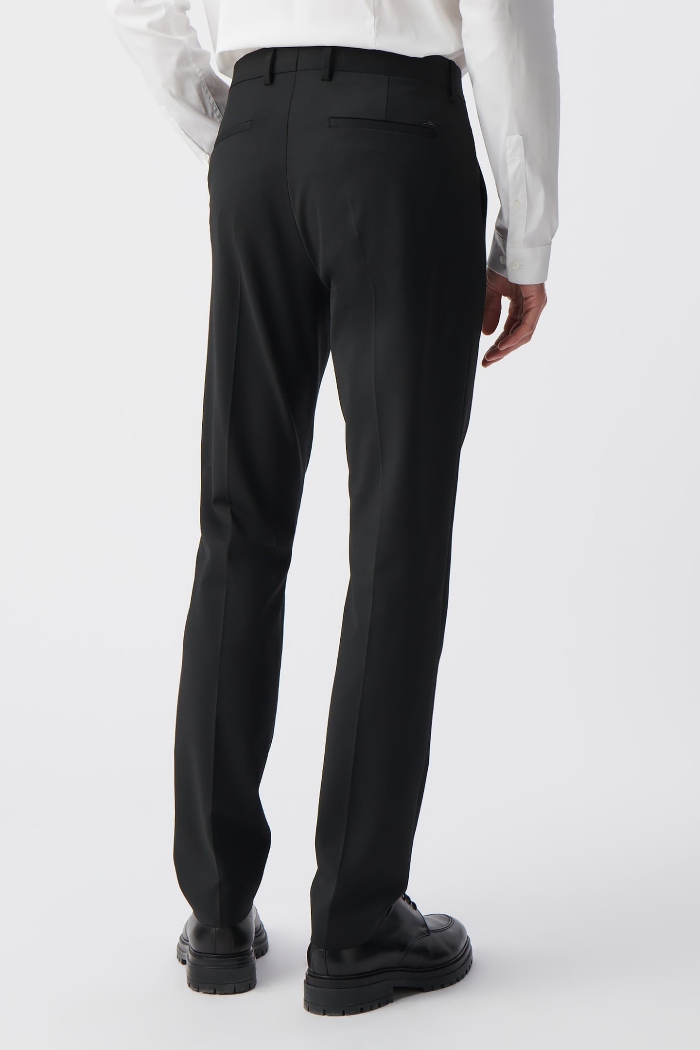 BLACK SLIM FIT TRAVEL SUIT TROUSERS 3
