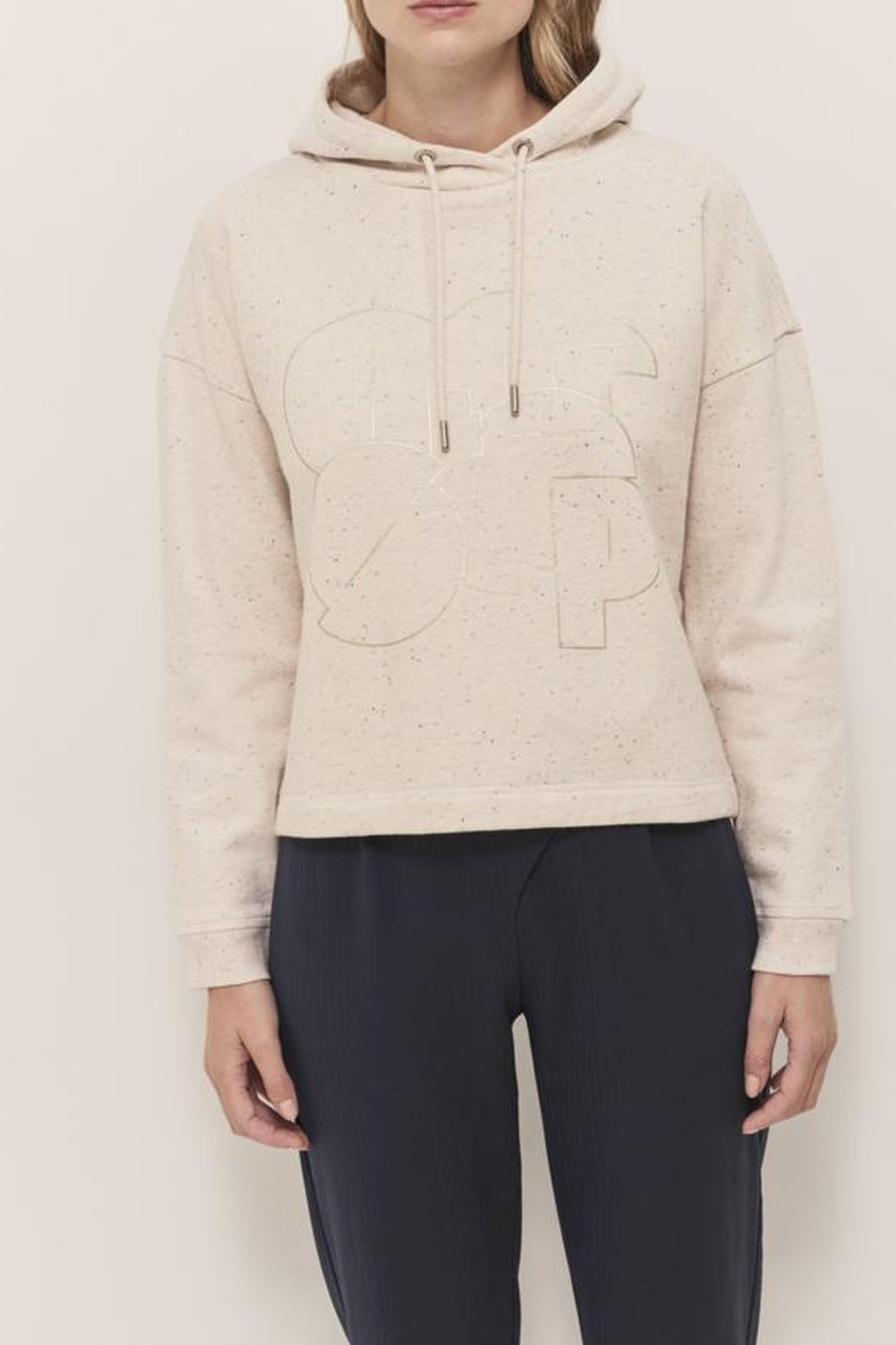 MAGIE - IVORY FLEECE SWEATSHIRT WITH DOUPIONS AND MONOGRAM S 4