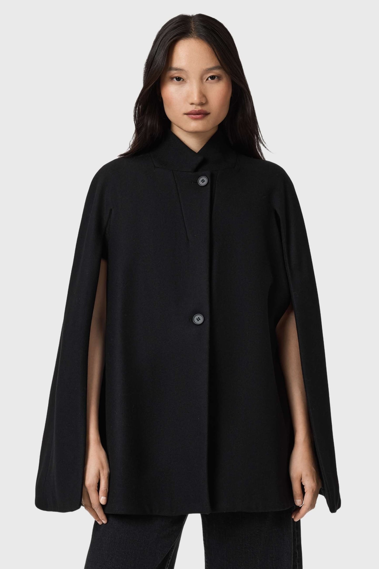 LUNIS CAPE COAT BLACK 1