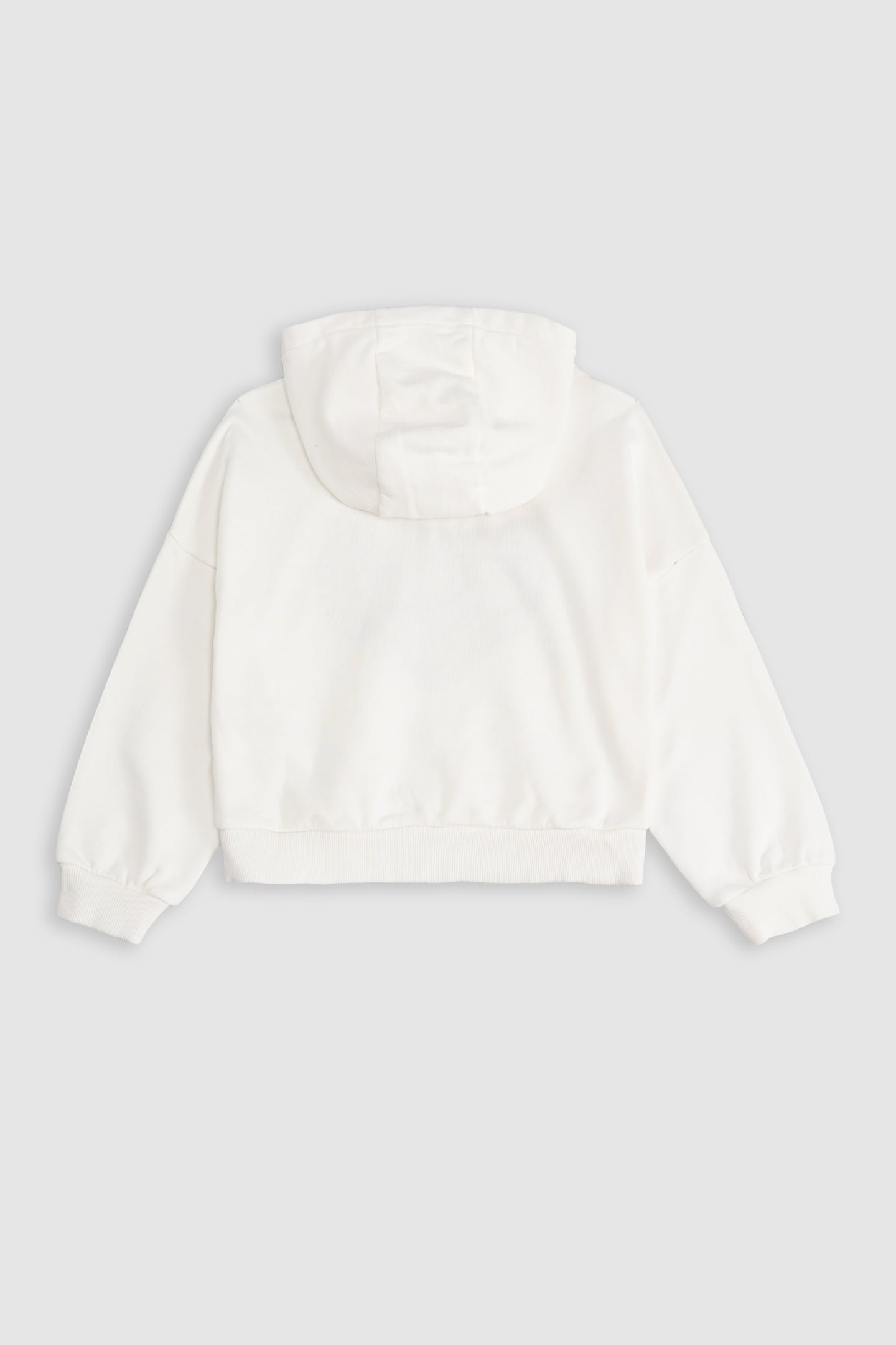 WHITE HOODIE WITH HEART EMBROIDERED MESSAGE 2