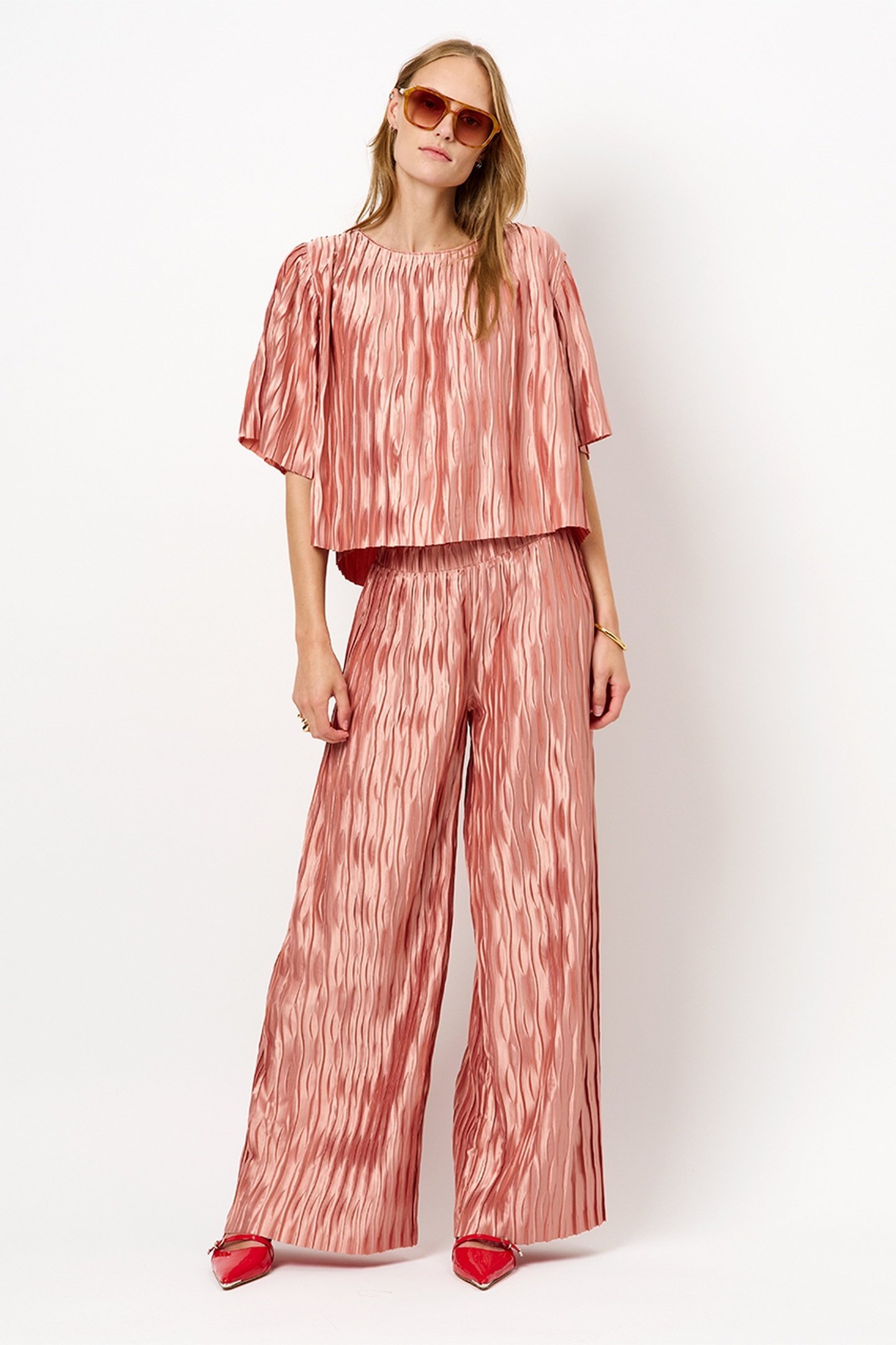LILIUM PLISSÉ PANTS ANTIQUE BLUSH 1